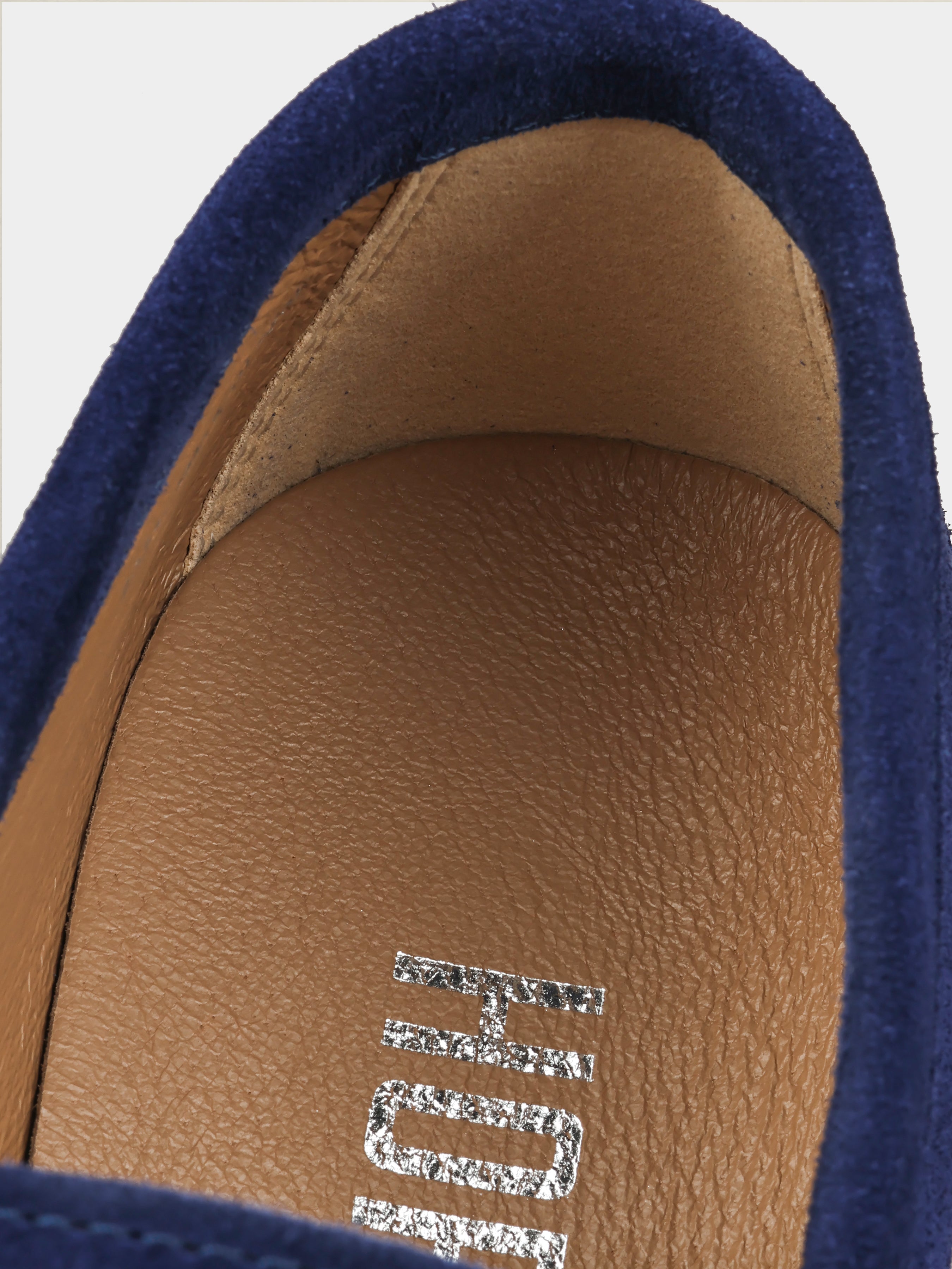 Loafers, Fenda, Navy, Men's shoes, genuine suede upper and genuine leather lining, insole view