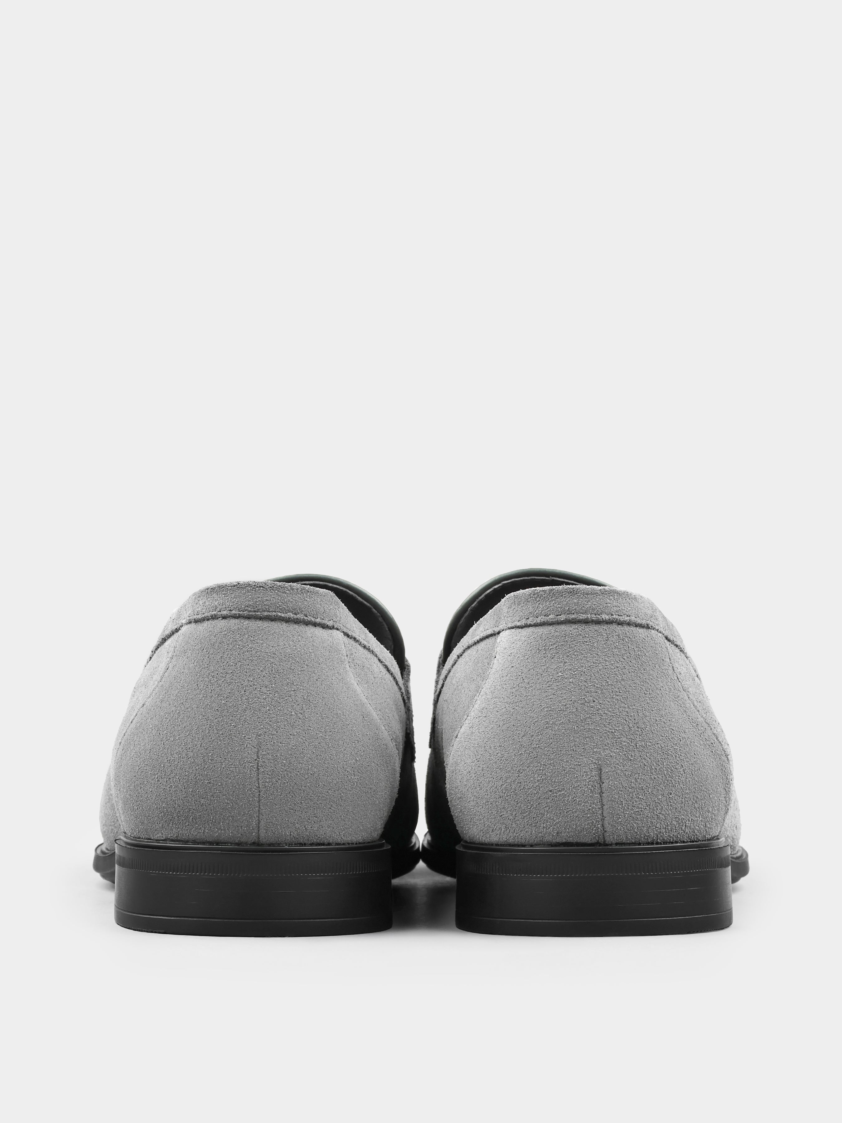 Demini Grey Suede Loafers