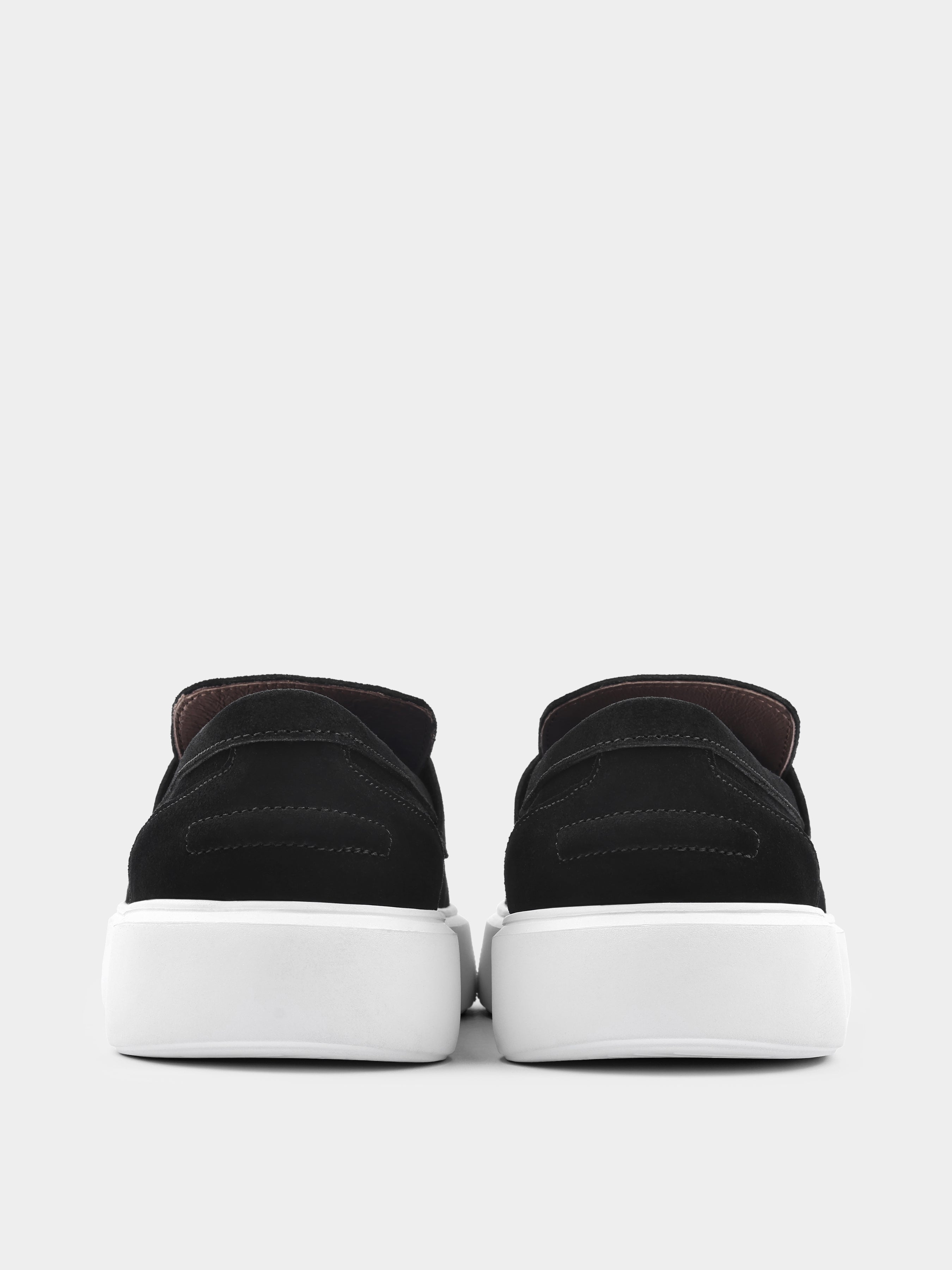 Incanto Black White Suede Loafers