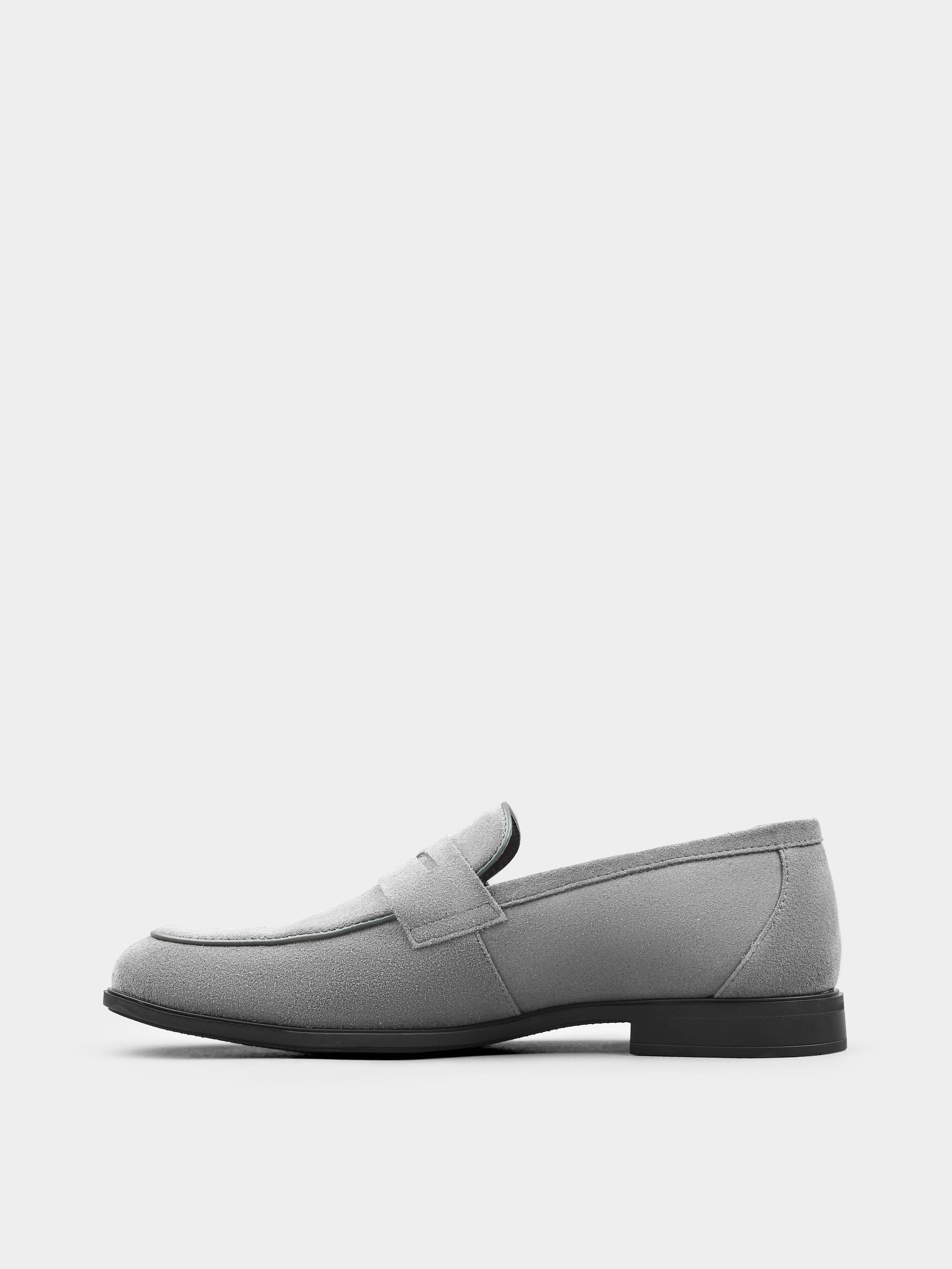 Demini Grey Suede Loafers