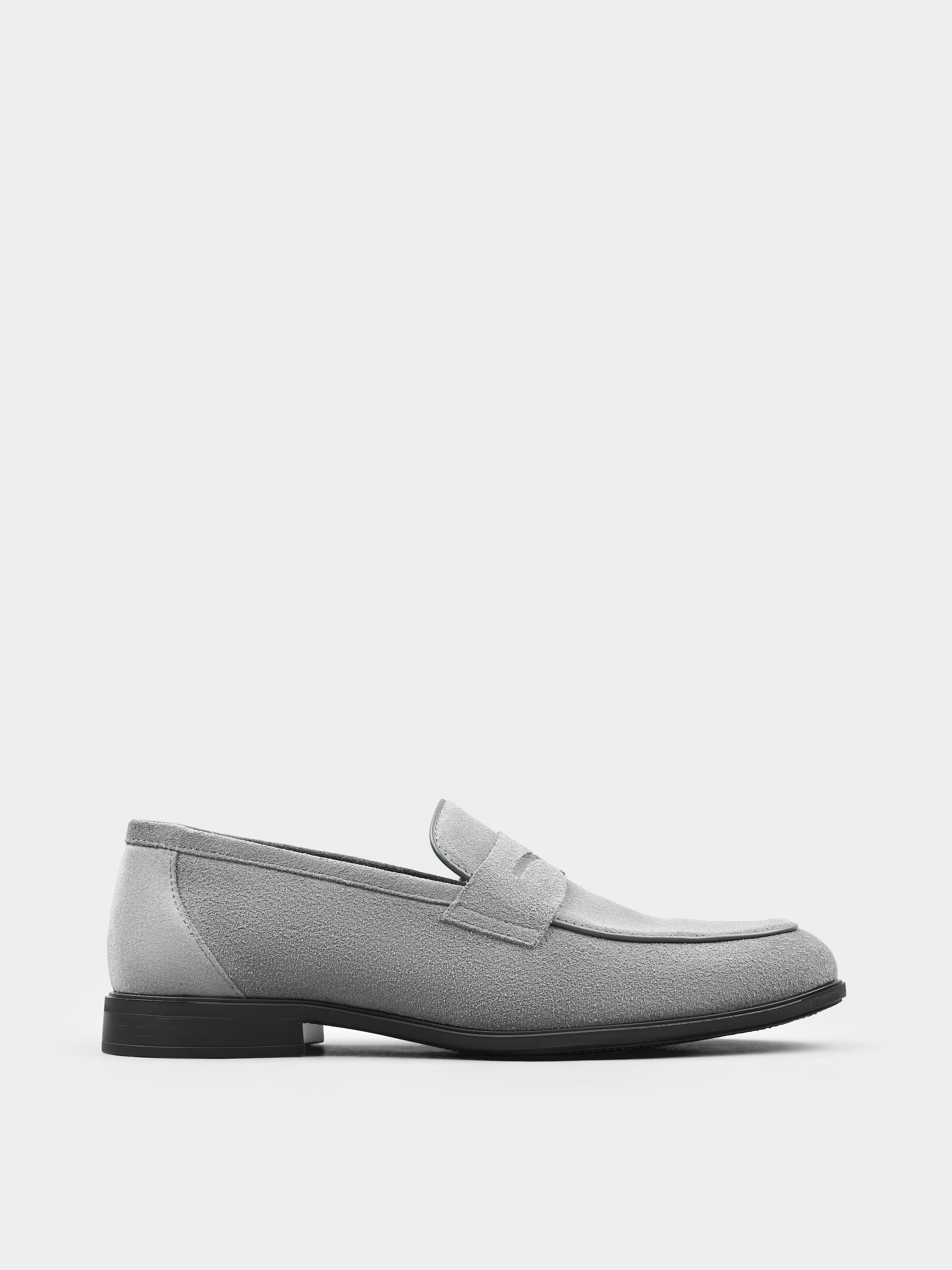 Demini Grey Suede Loafers
