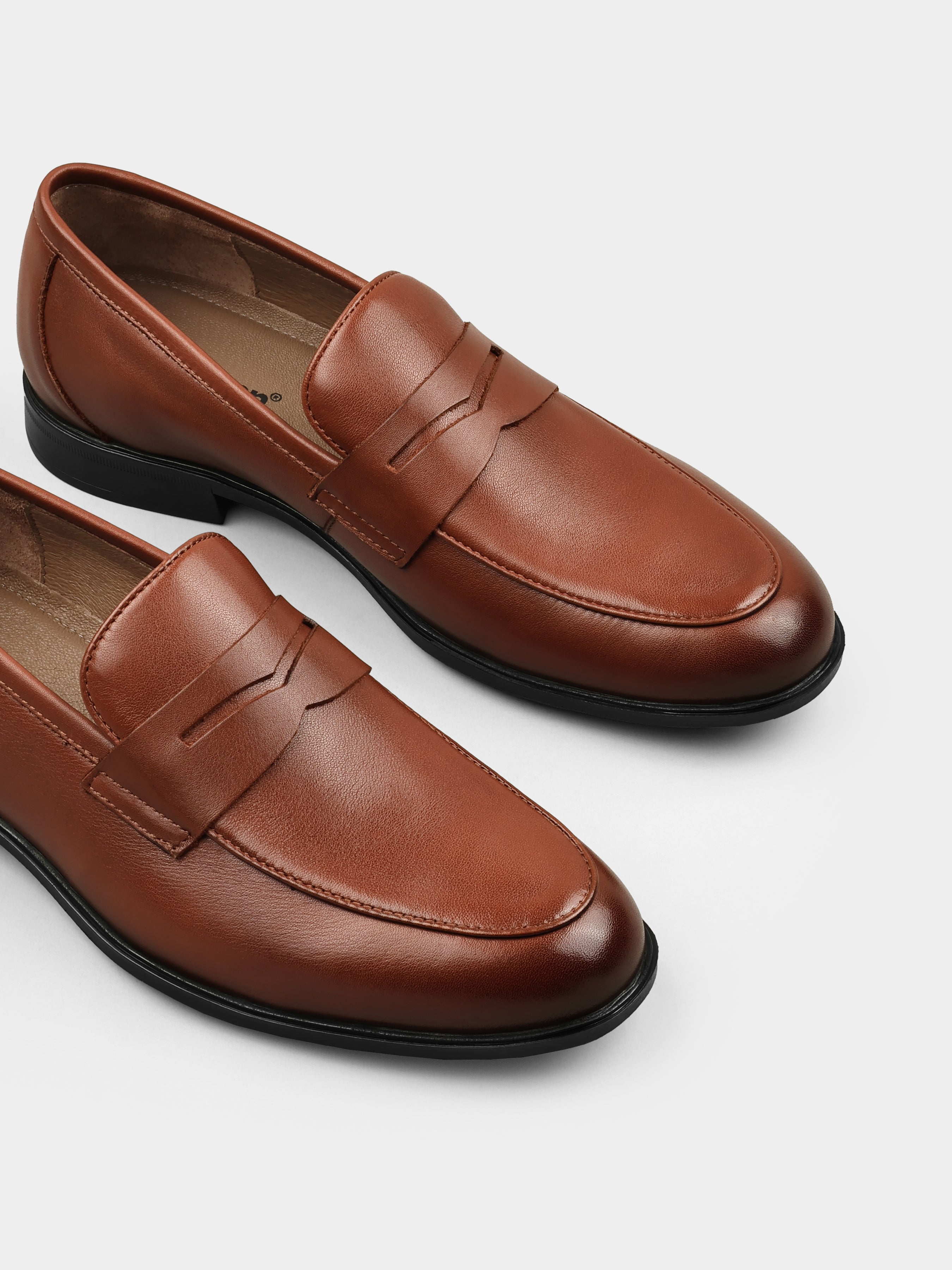 Loafers, Demini, Сognac Brown, Men's shoes, natural leather upper and lining, diagonally view