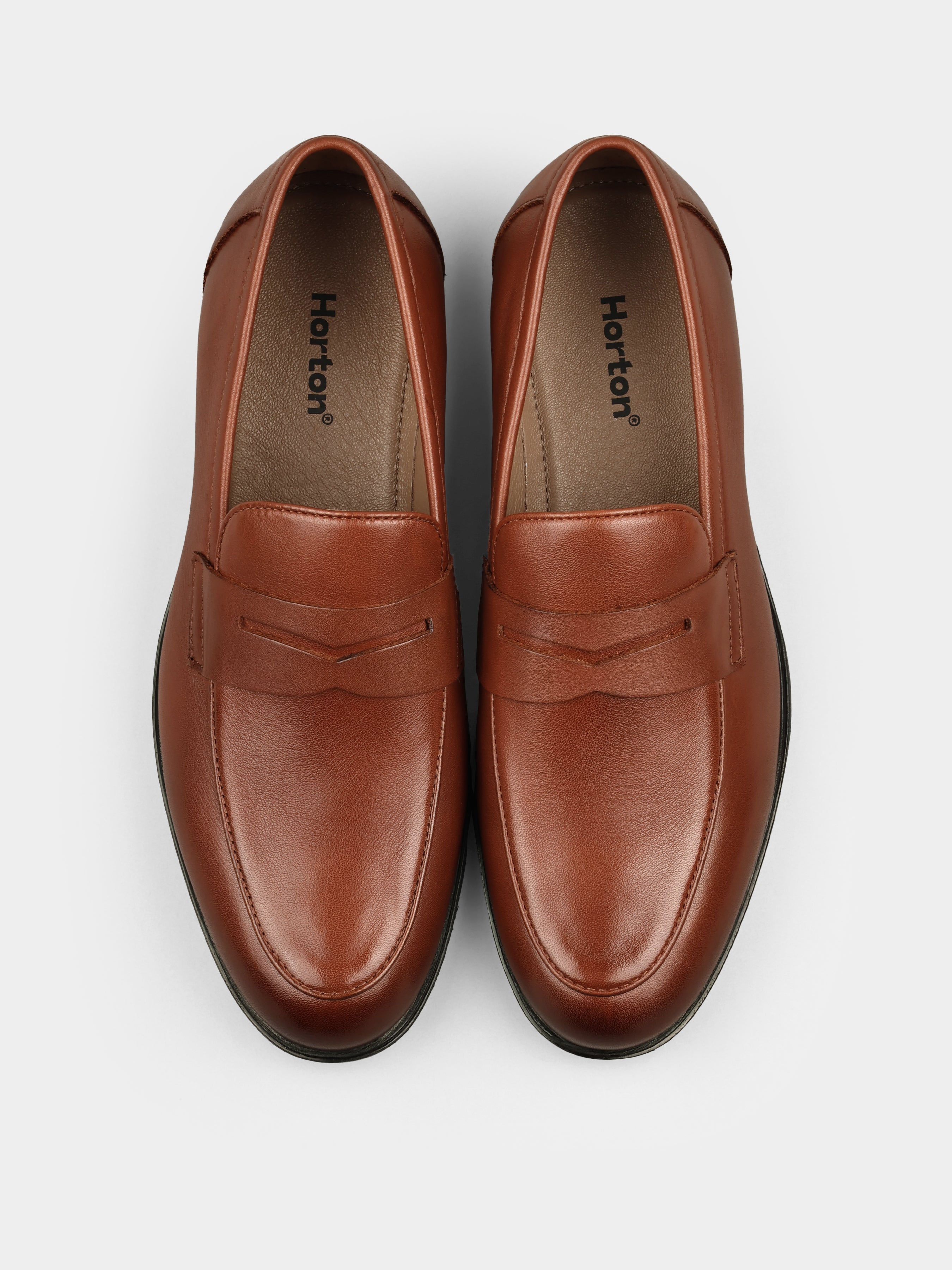 Loafers, Demini, Сognac Brown, Men's shoes, natural leather upper and lining, front view