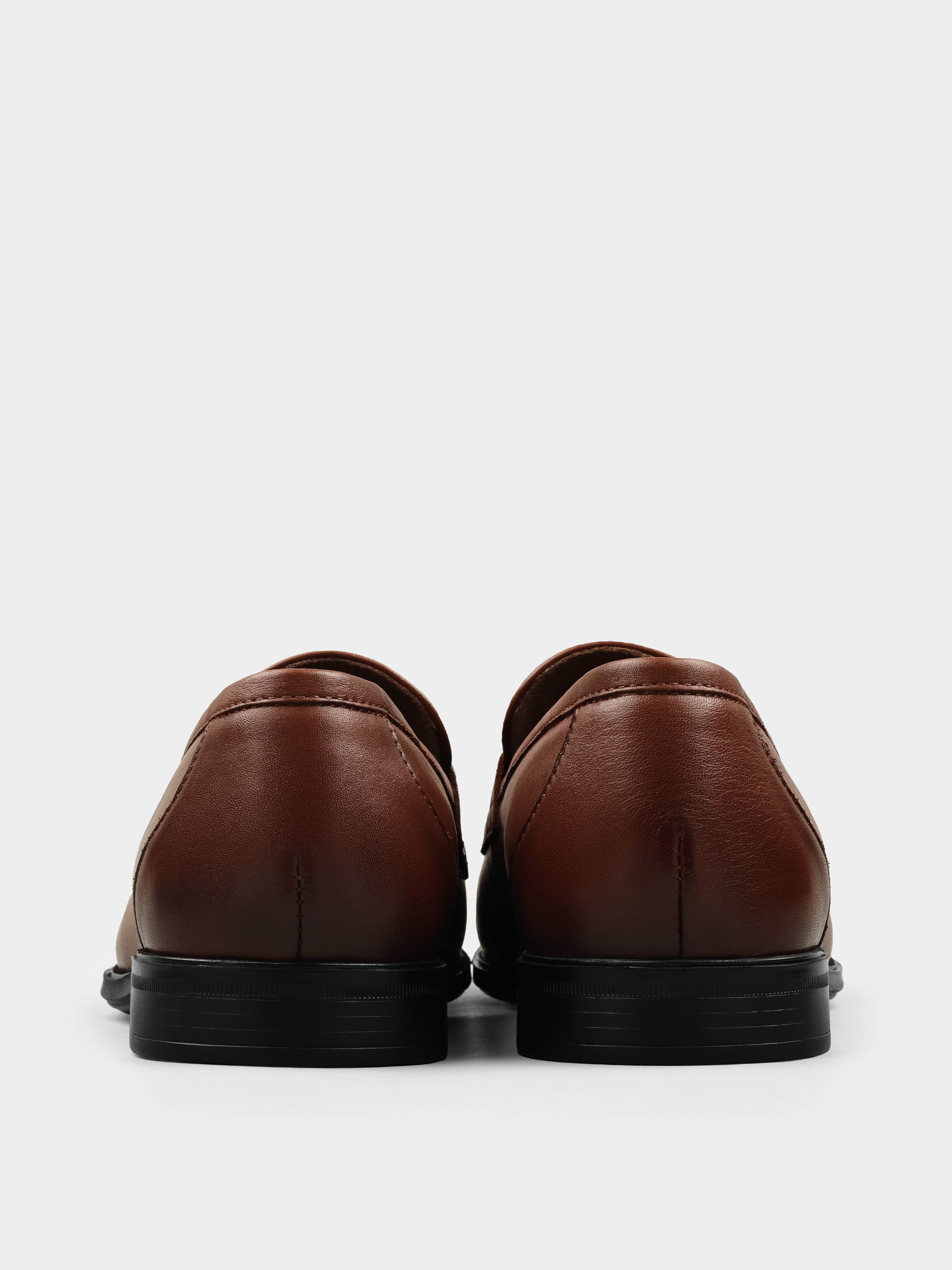Loafers, Demini, Сognac Brown, Men's shoes, natural leather upper and lining, heel view