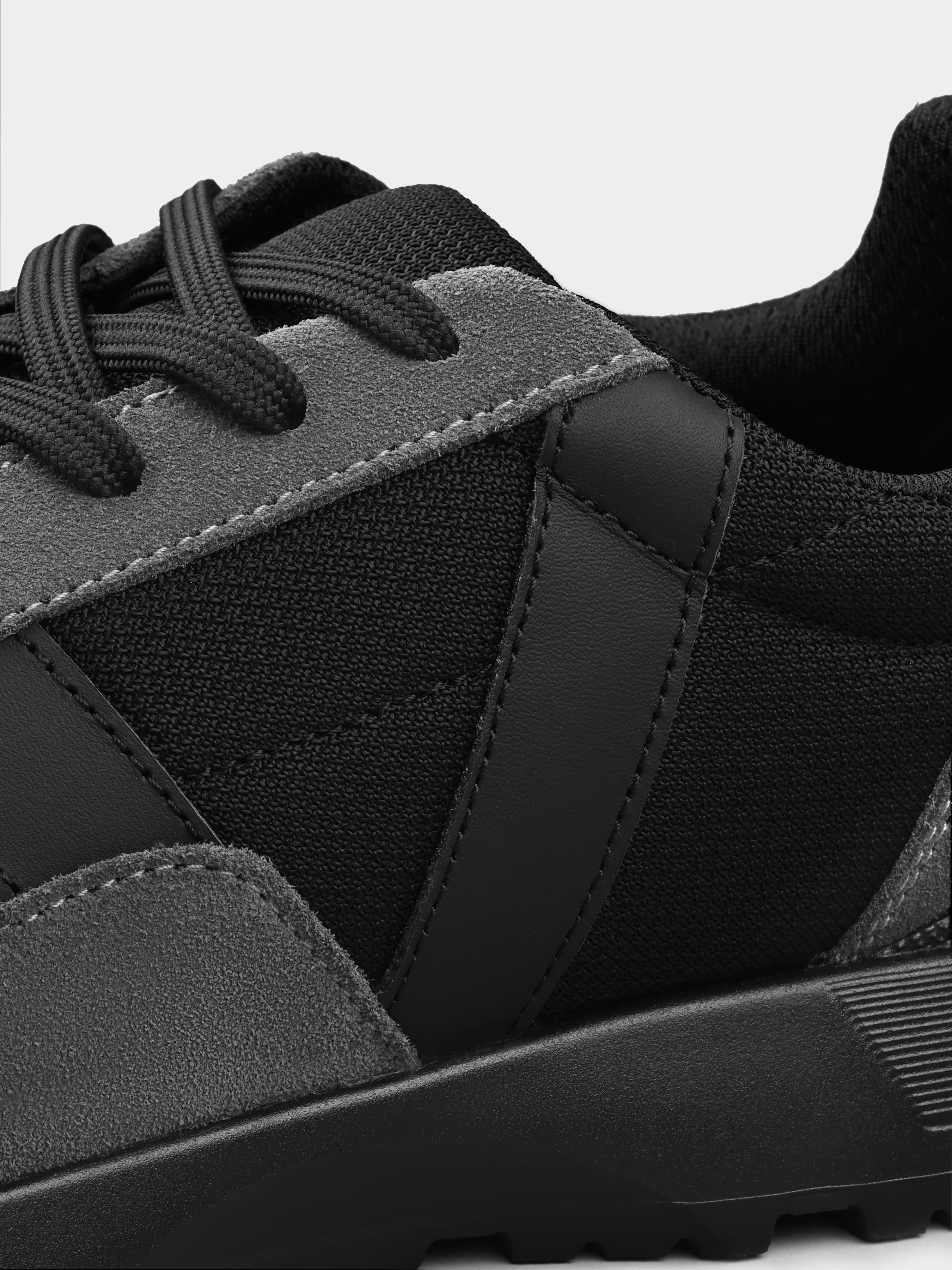 Sneakers, Agordo,Grey, Men's shoes, natural genuine suede/Cordura 1000D upper and textile lining, laces view