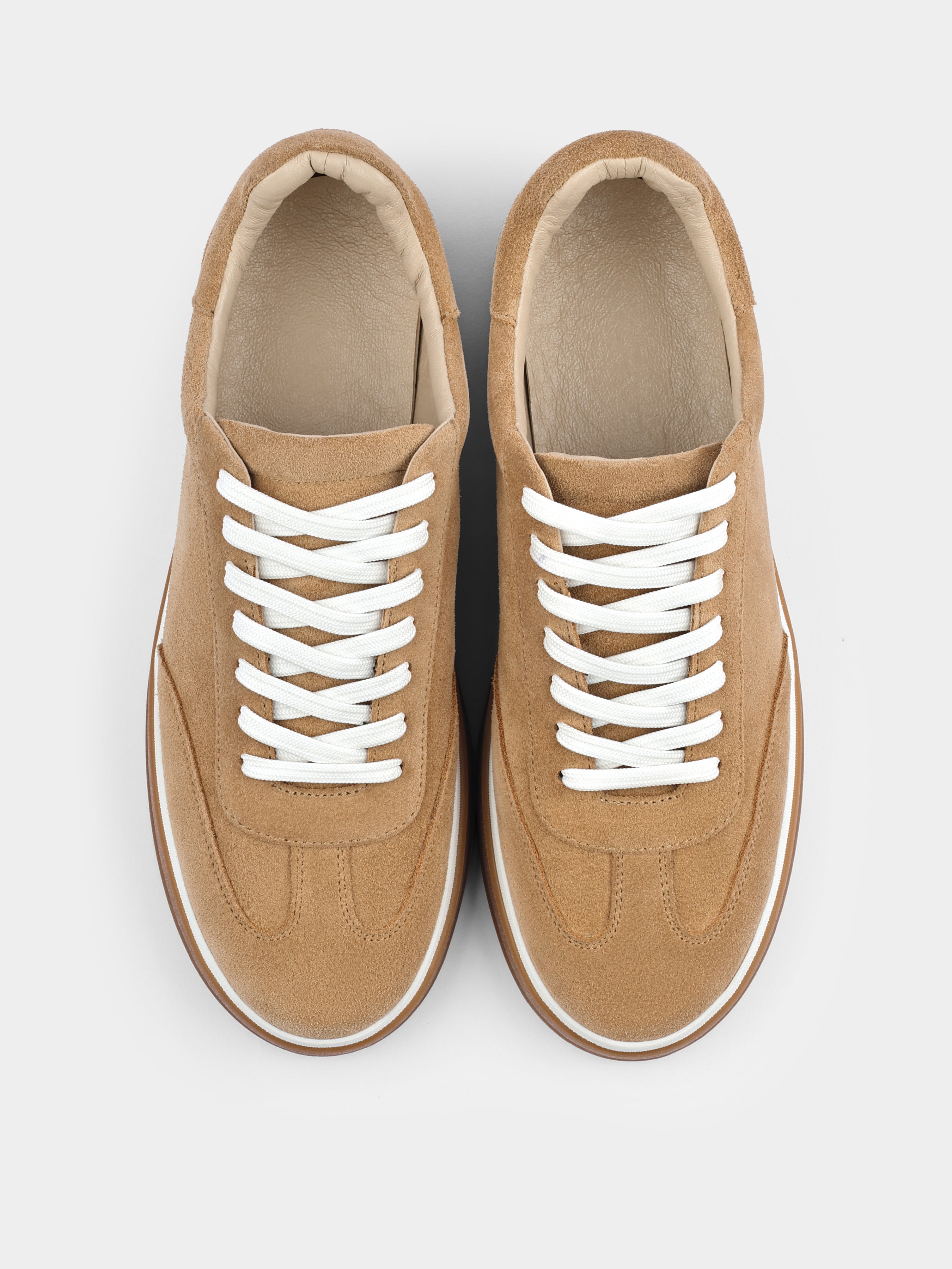 Volere Beige Suede Sneakers