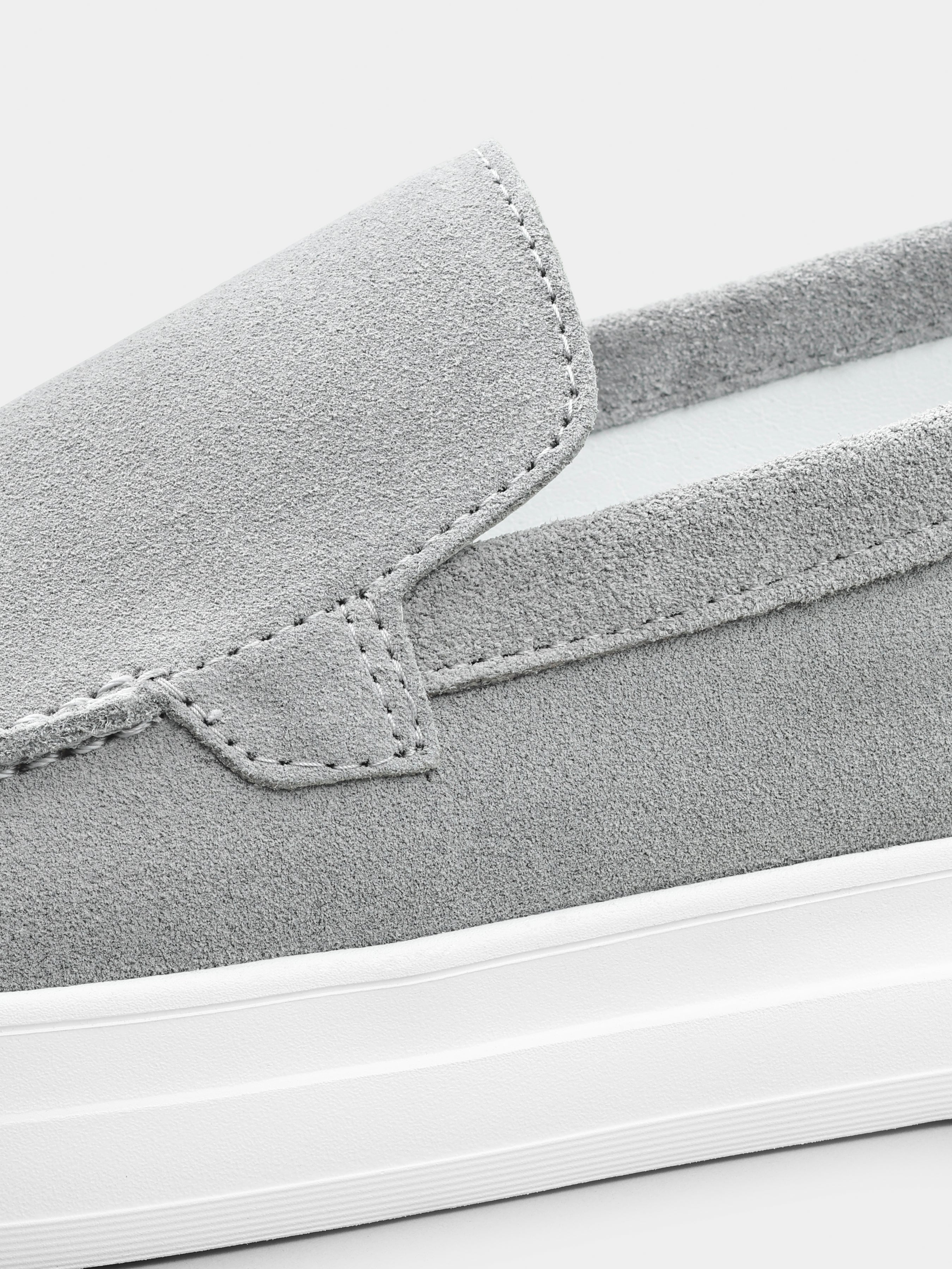 Loafers, Spectrum, Grey, Men's shoes, natural suede upper and leather lining detailed view