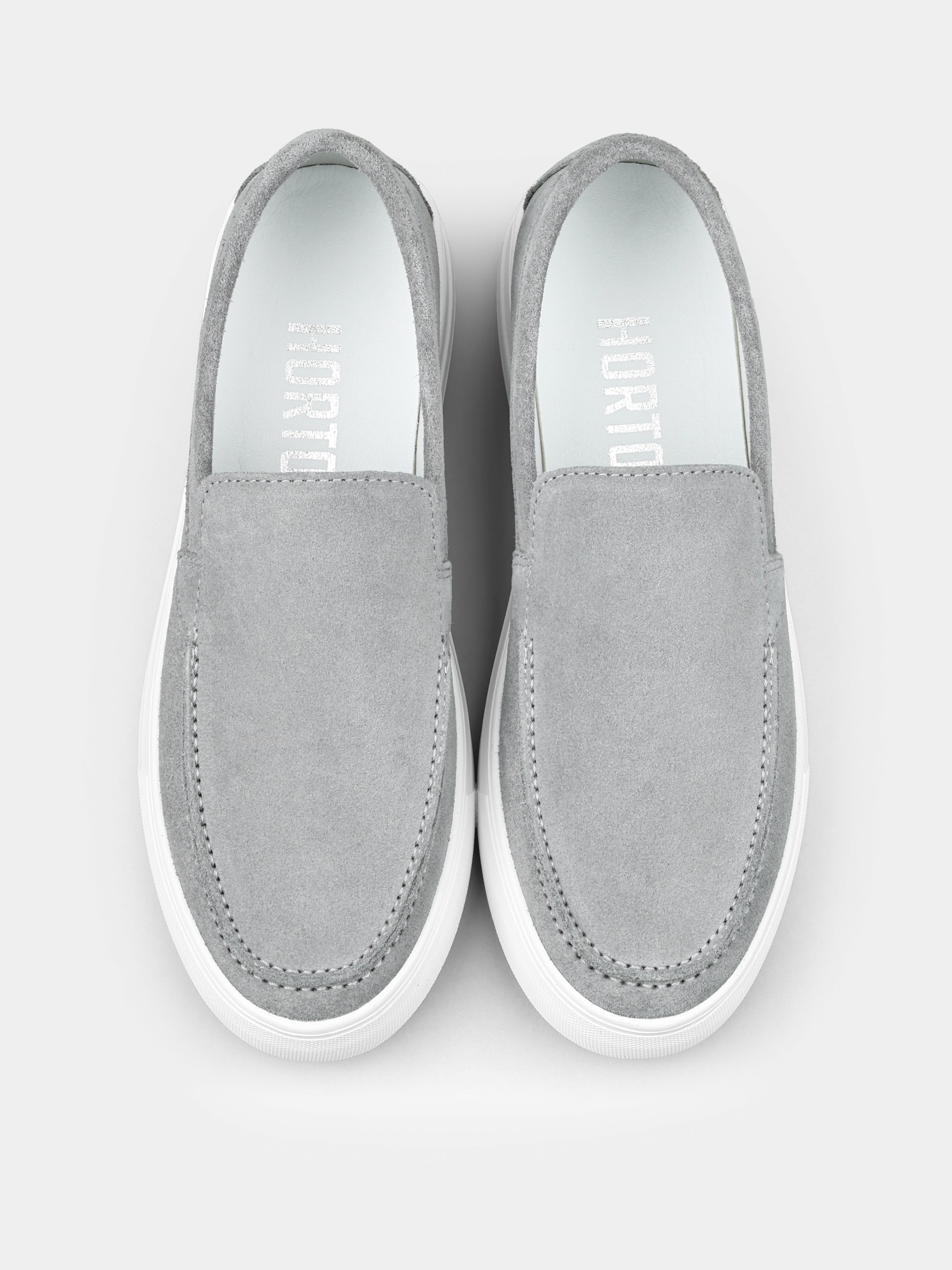 Loafers, Spectrum, Grey, Men's shoes, natural suede upper and  leather lining, front view