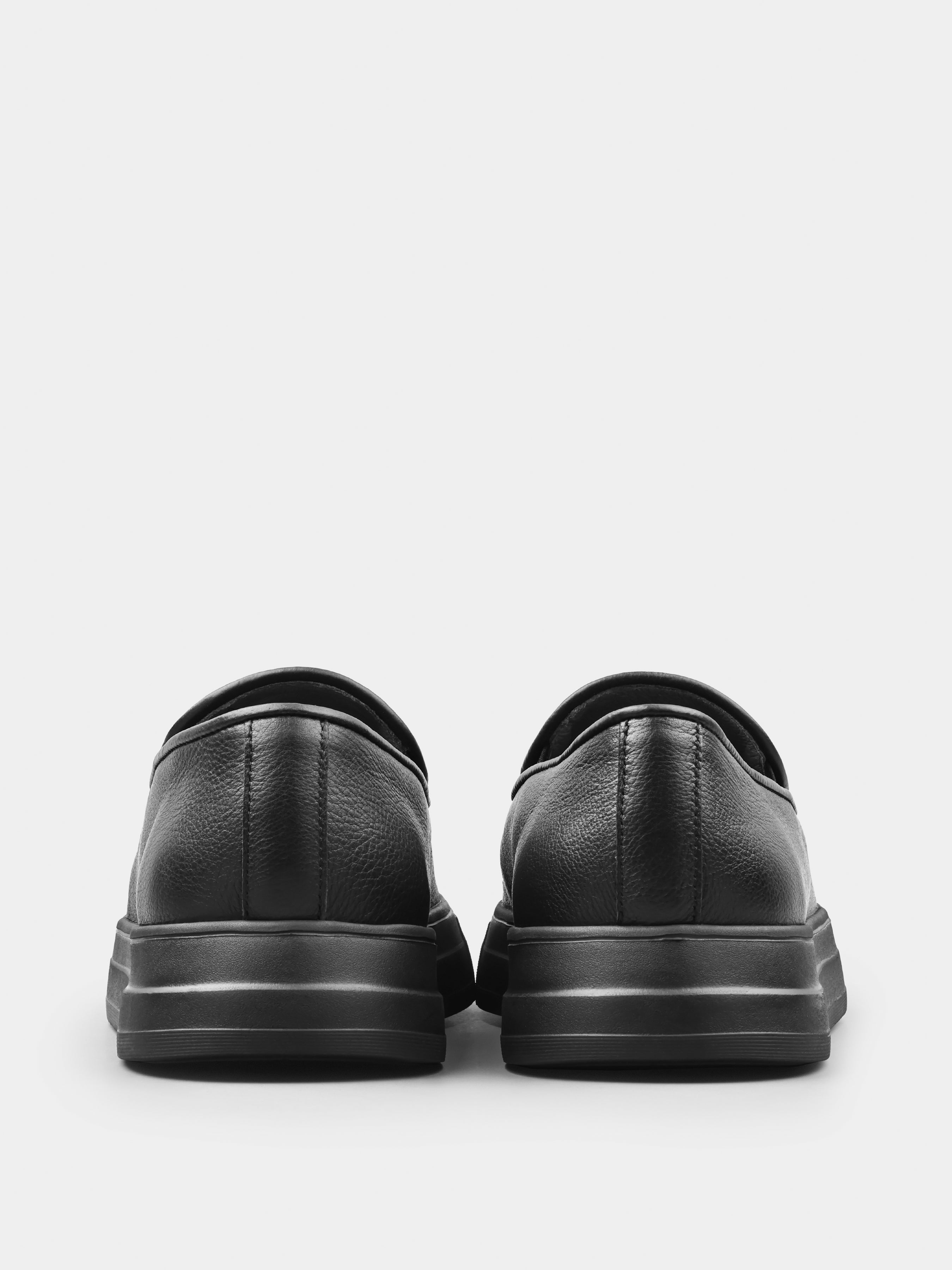 Loafers, Oscuro, Black, Men's shoes, natural leather upper and lining, heel view