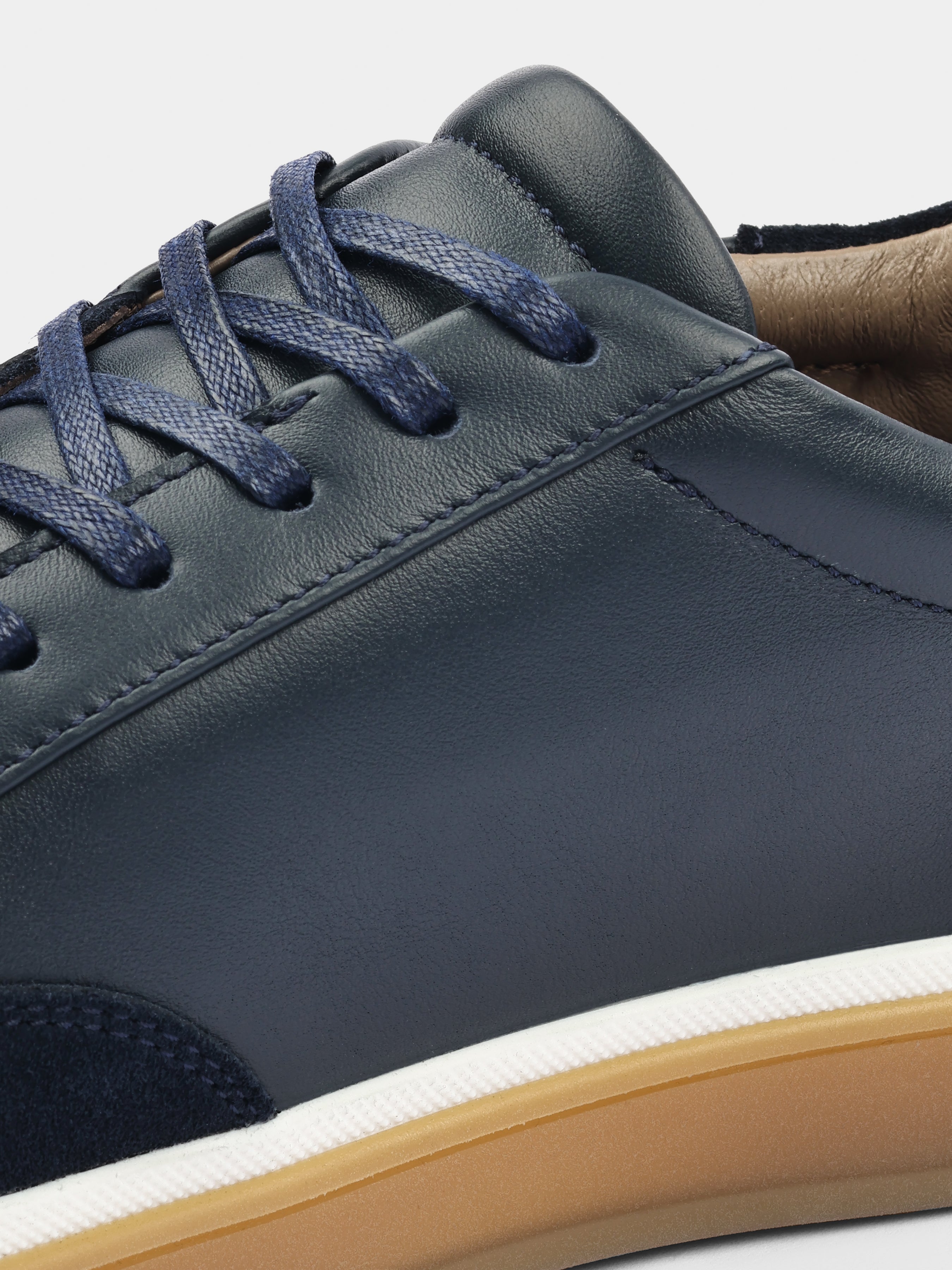 Sneakers, Volere, Navy, Men's shoes, natural suede upper and leather lining, laces view