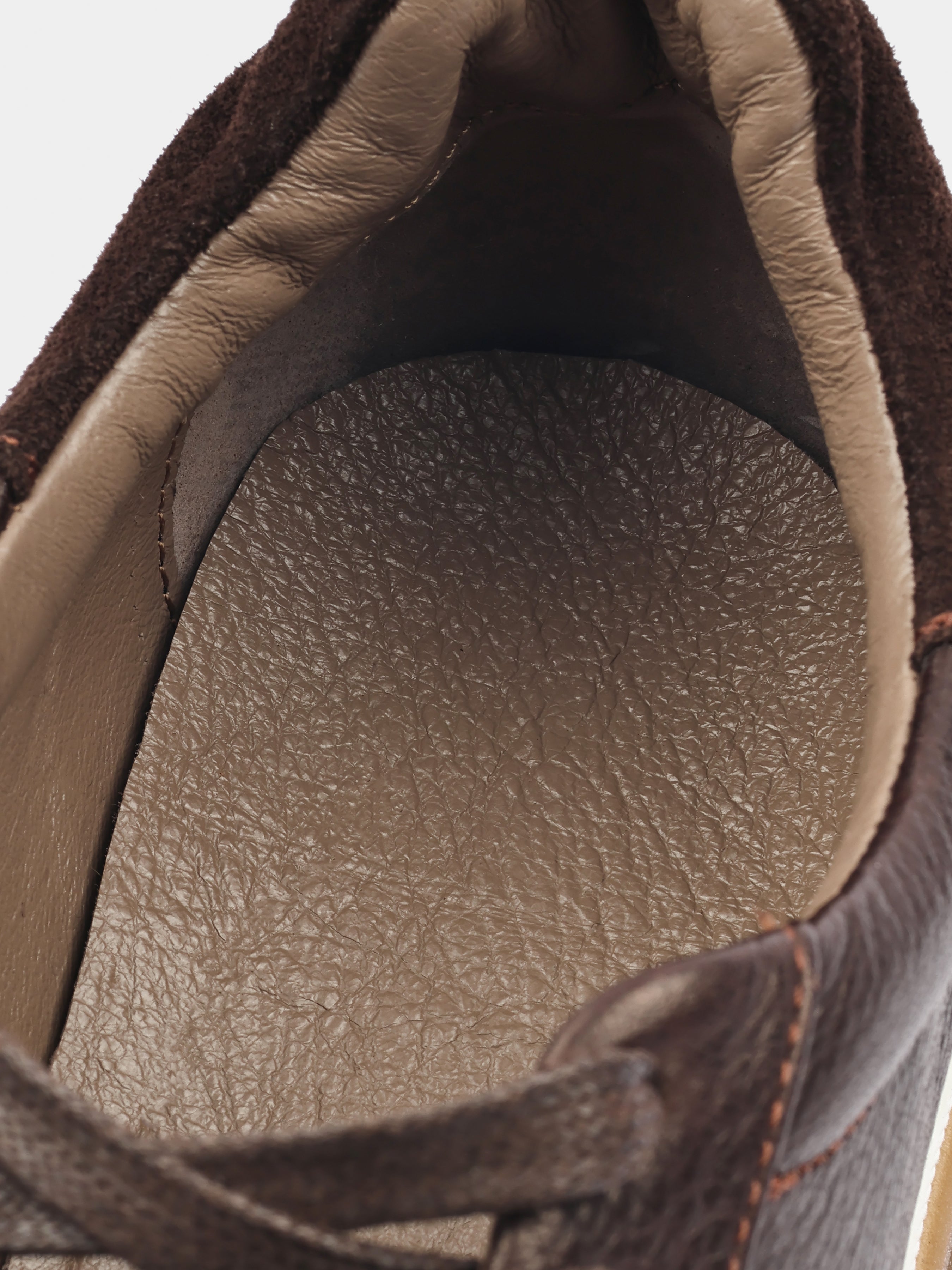 Sneakers, Volere, Dark-Brown, Men's shoes, natural suede upper and leather lining, insole view