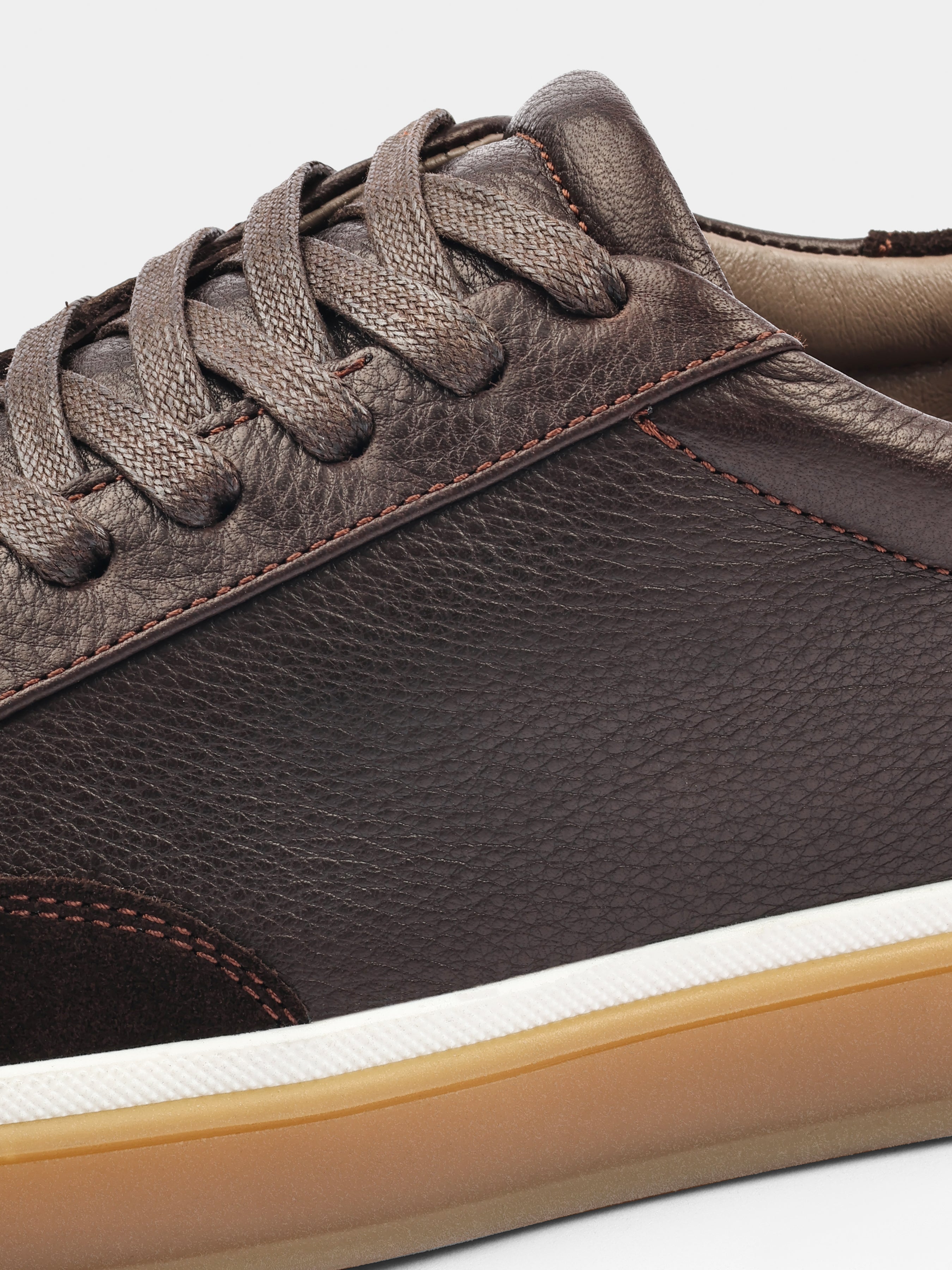 Sneakers, Volere, Dark-Brown, Men's shoes, natural suede upper and leather lining, laces view