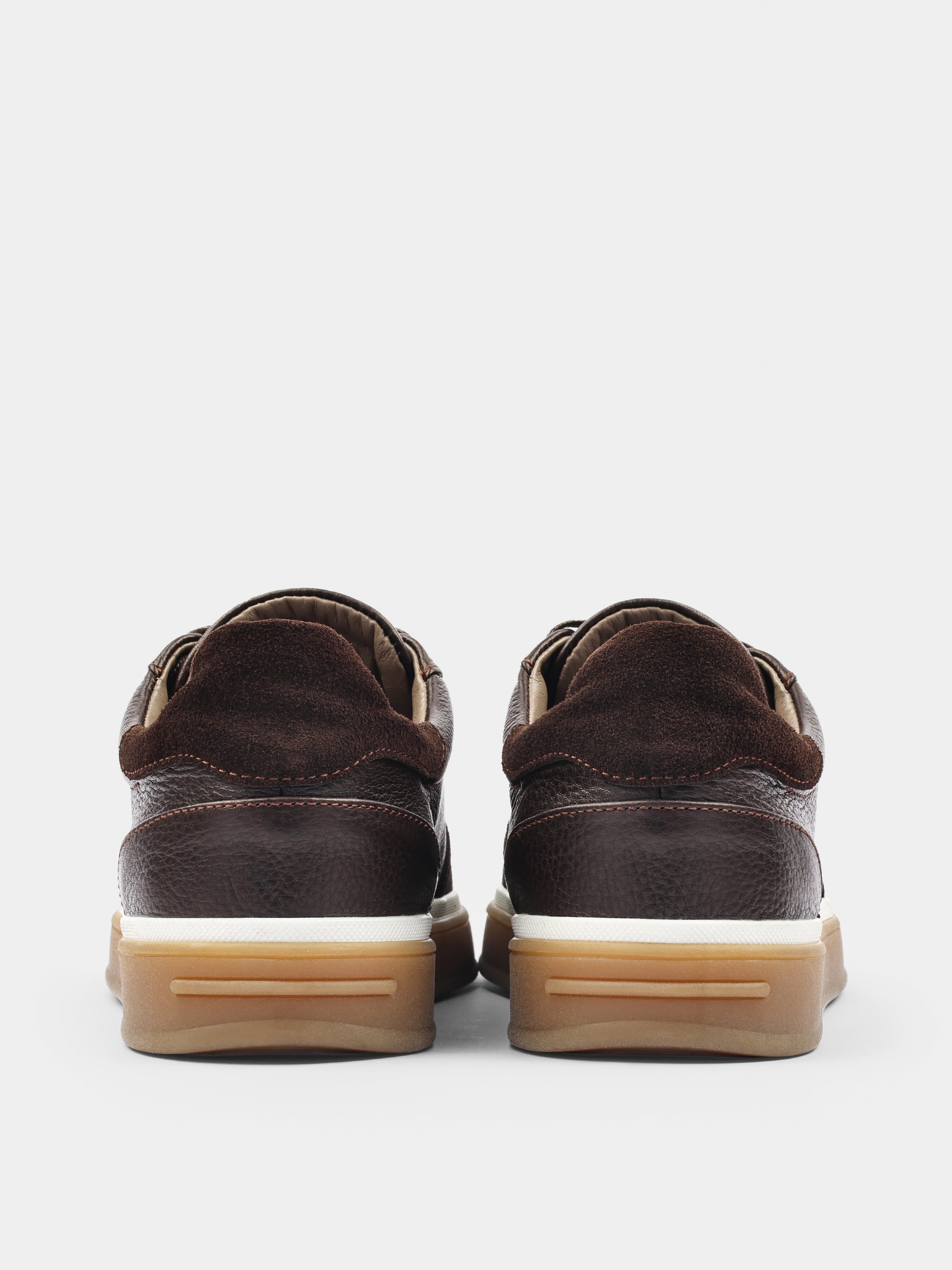 Sneakers, Volere, Dark-Brown, Men's shoes, natural suede upper and leather lining, heel view