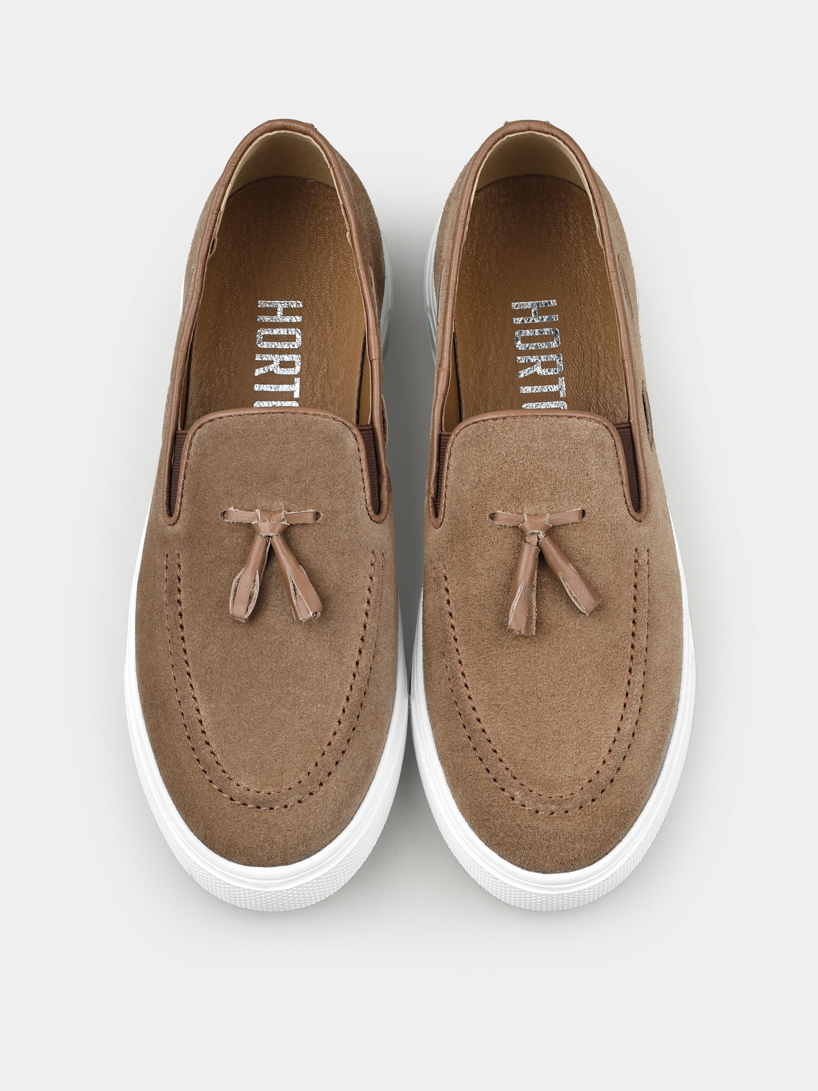 Loafers, Spectr, Sand, Men's shoes, natural suede upper and  leather lining, front view