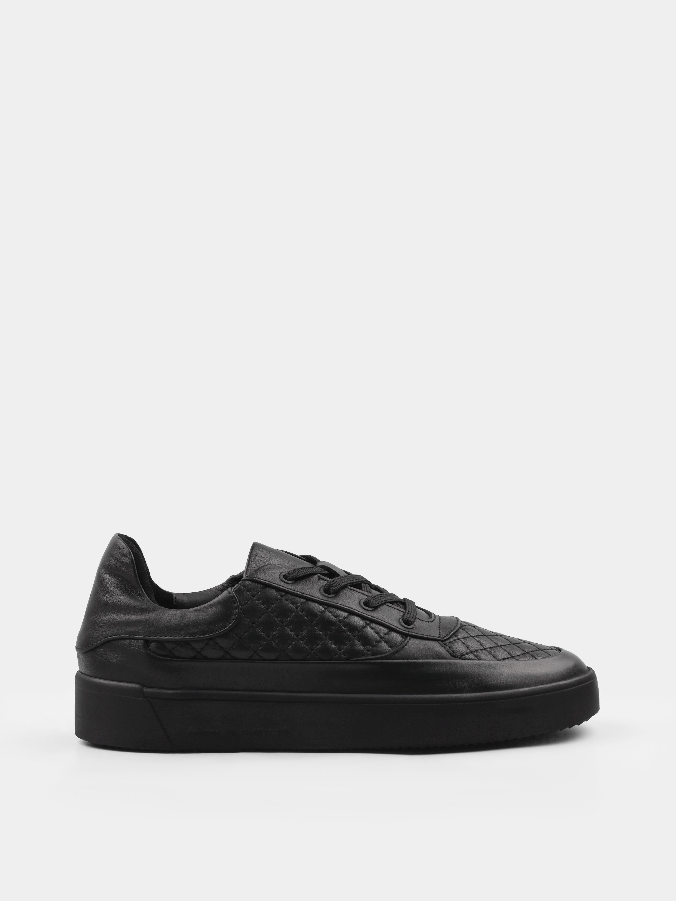 Sneakers, Parlo, Black, Men's shoes, natural leather upper and lining, right view