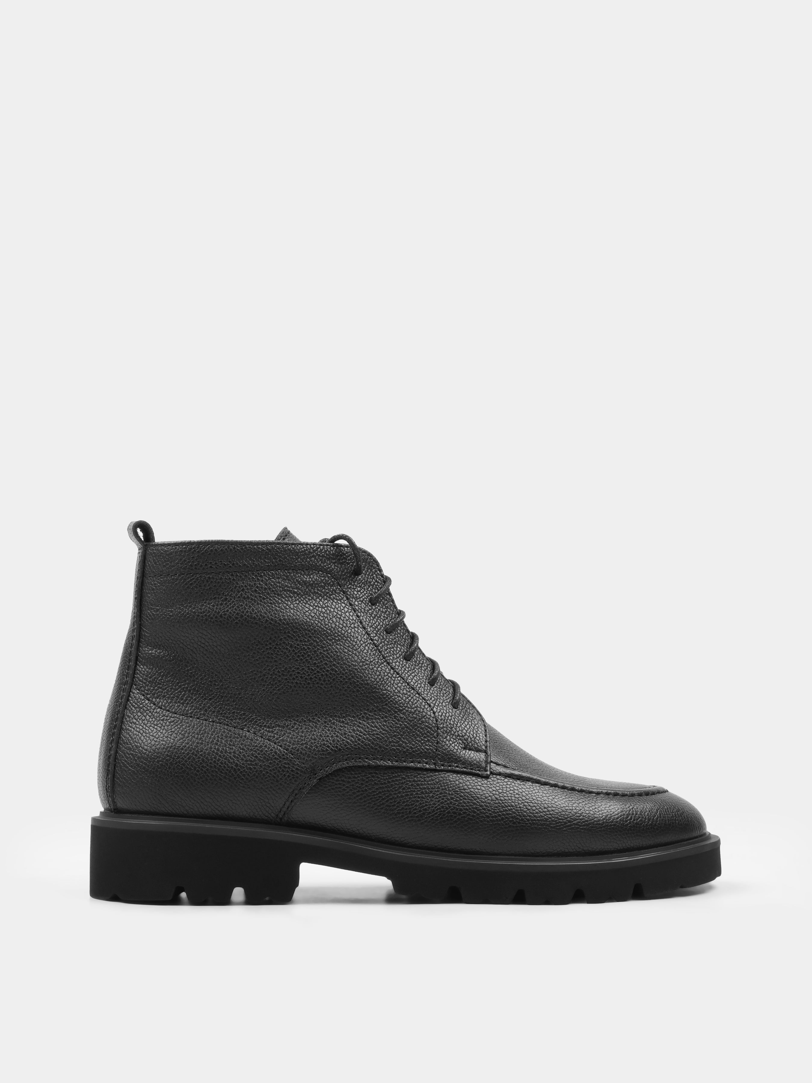 Boots, Modesto, Black, Men's shoes, natural leather upper and fleece lining, right view