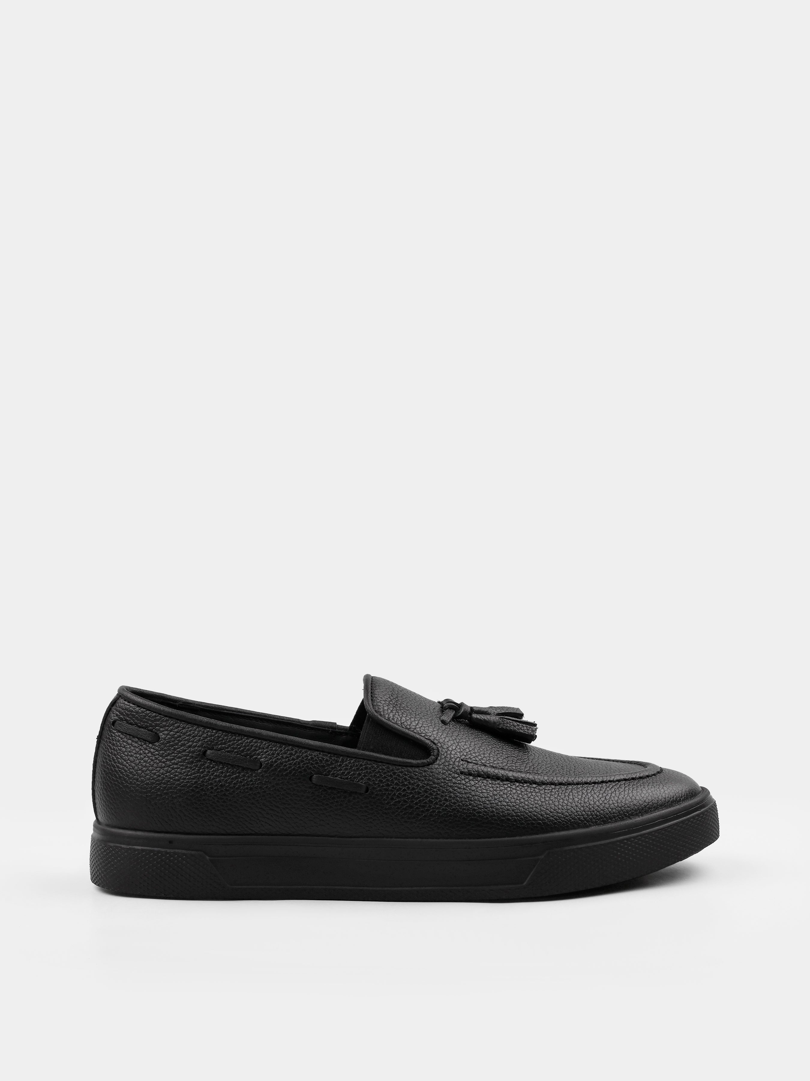 Loafers, Spectr, Black, Men's shoes, natural leather upper and lining, right view