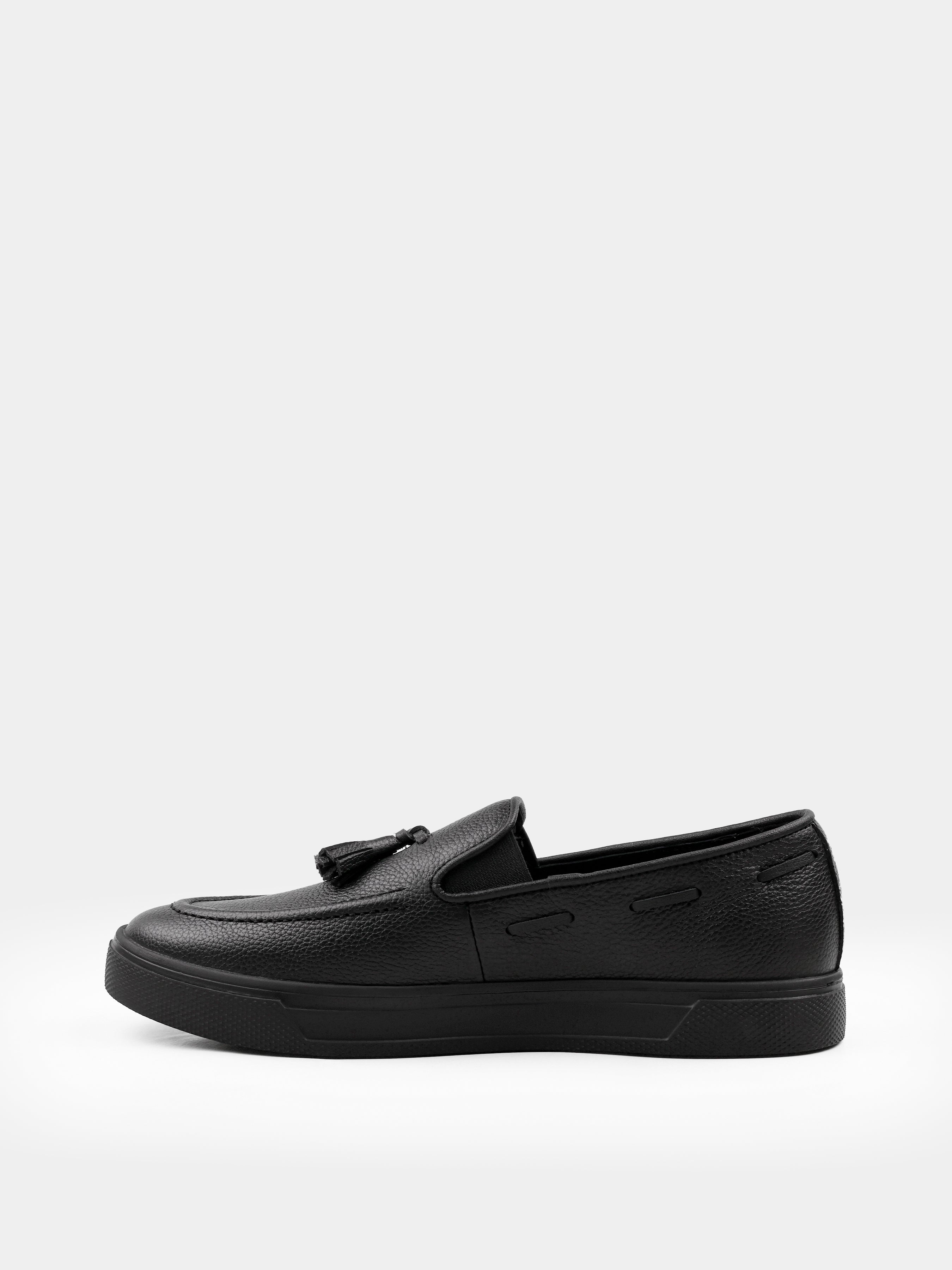 Loafers, Spectr, Black, Men's shoes, natural leather upper and lining, left view
