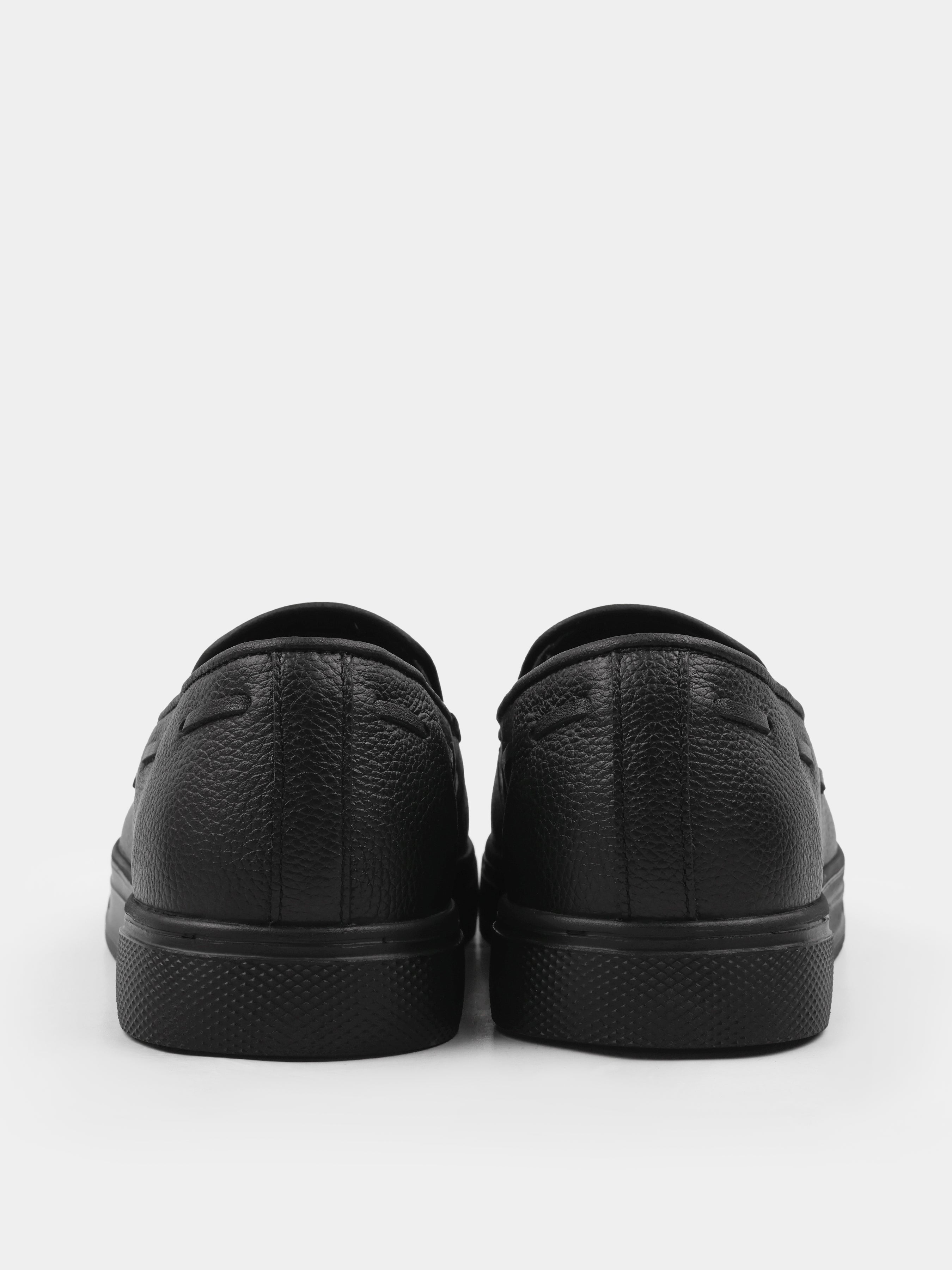Loafers, Spectr, Black, Men's shoes, natural leather upper and lining, heel view