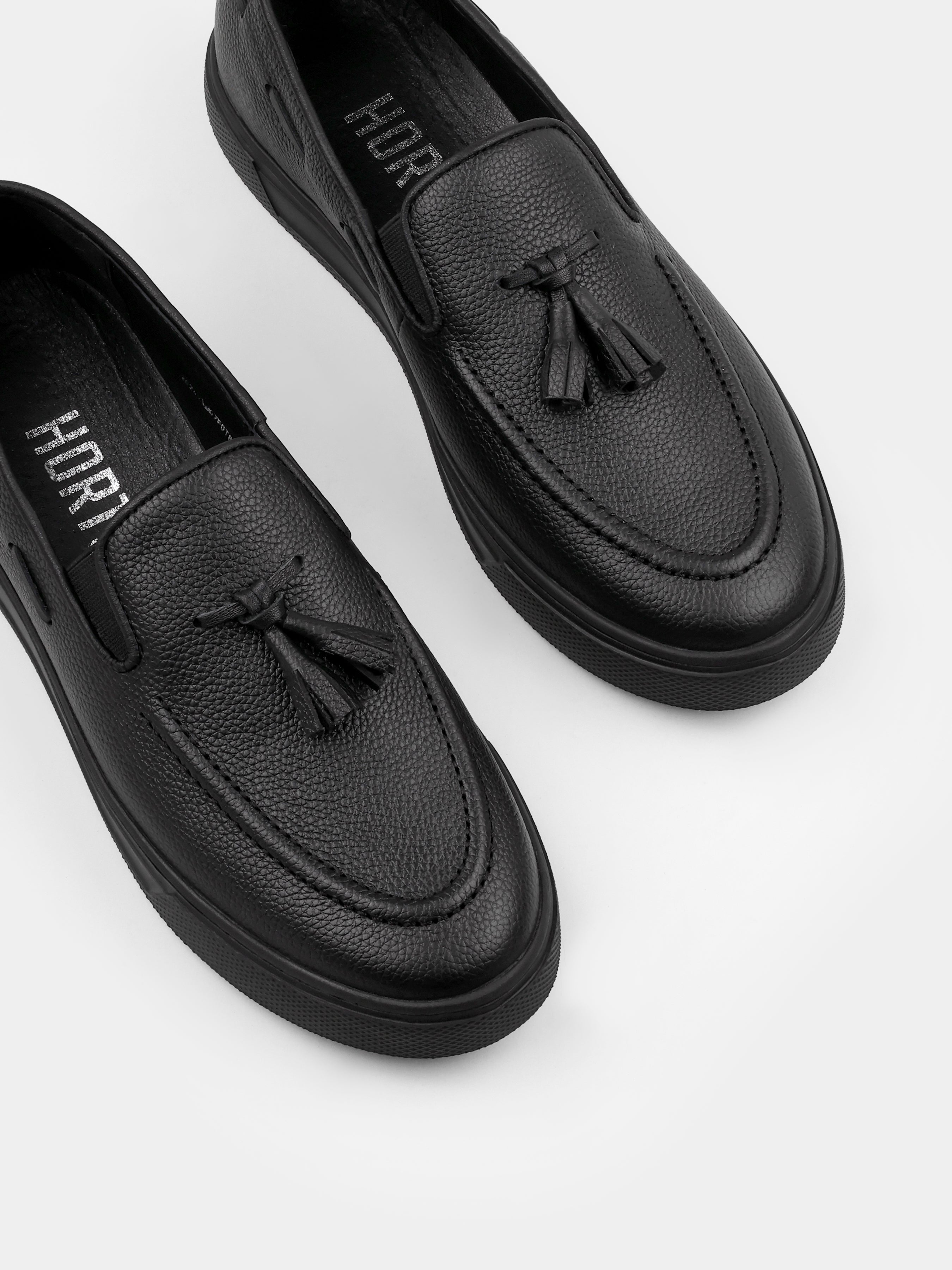 Loafers, Spectr, Black, Men's shoes, natural leather upper and lining, diagonally view