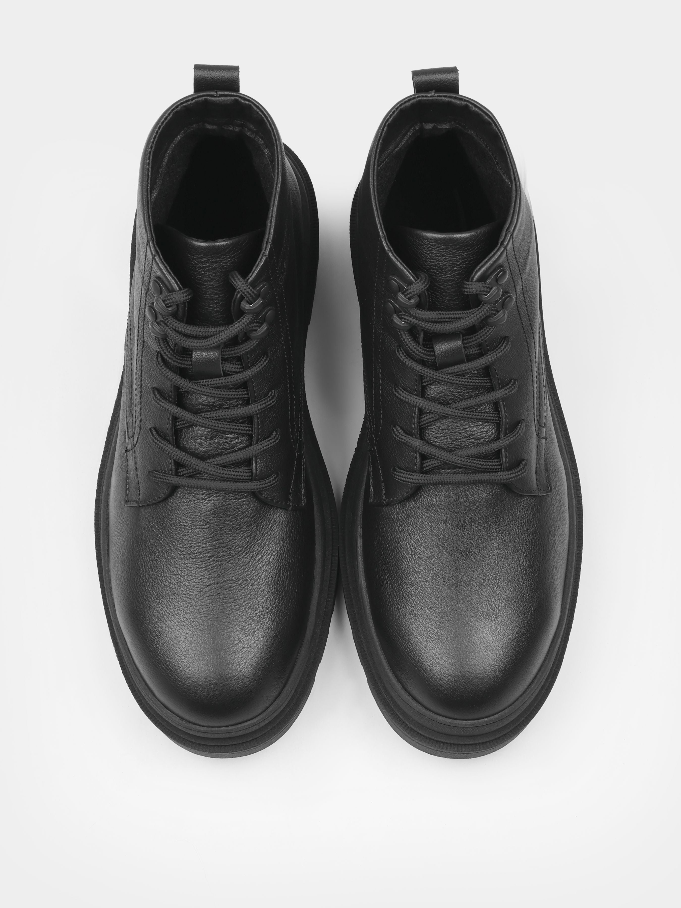 Boots, Sperone, Black, Men's shoes, natural leather upper and  fleece lining, front view