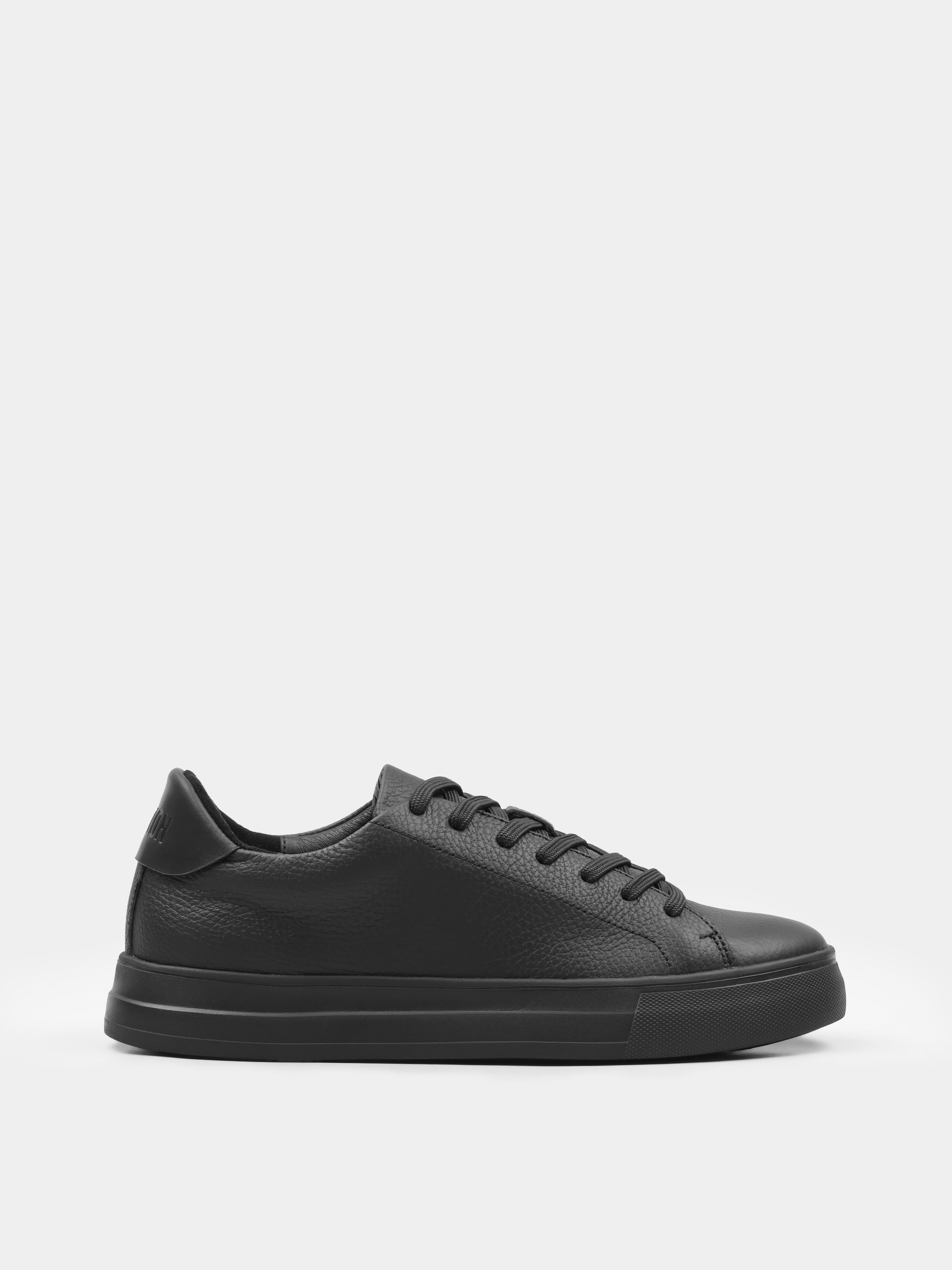 Sneakers, Cento, Matte Black, Men's shoes, natural leather upper and lining, right view