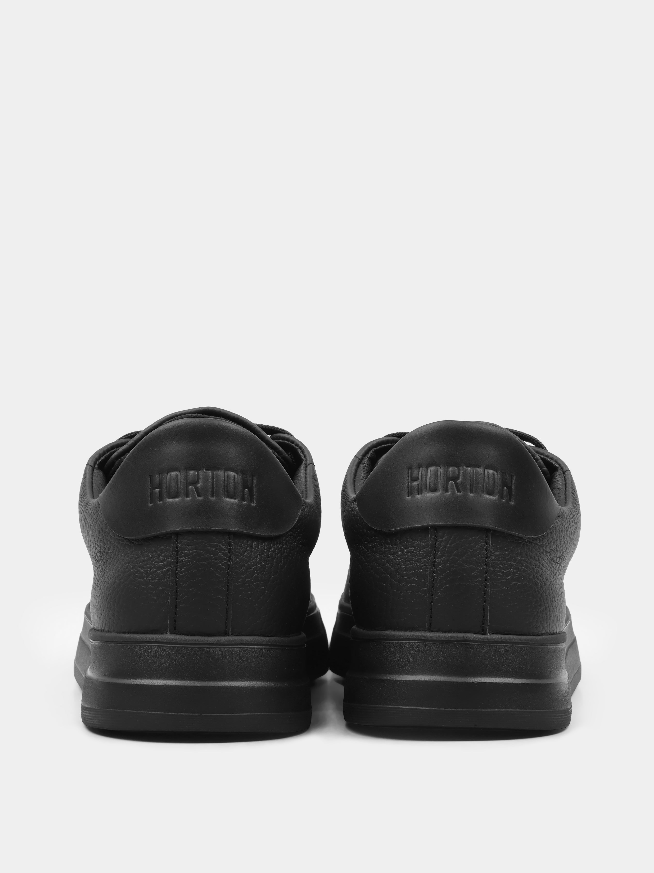 Sneakers, Cento, Matte Black, Men's shoes, natural leather upper and lining, heel view