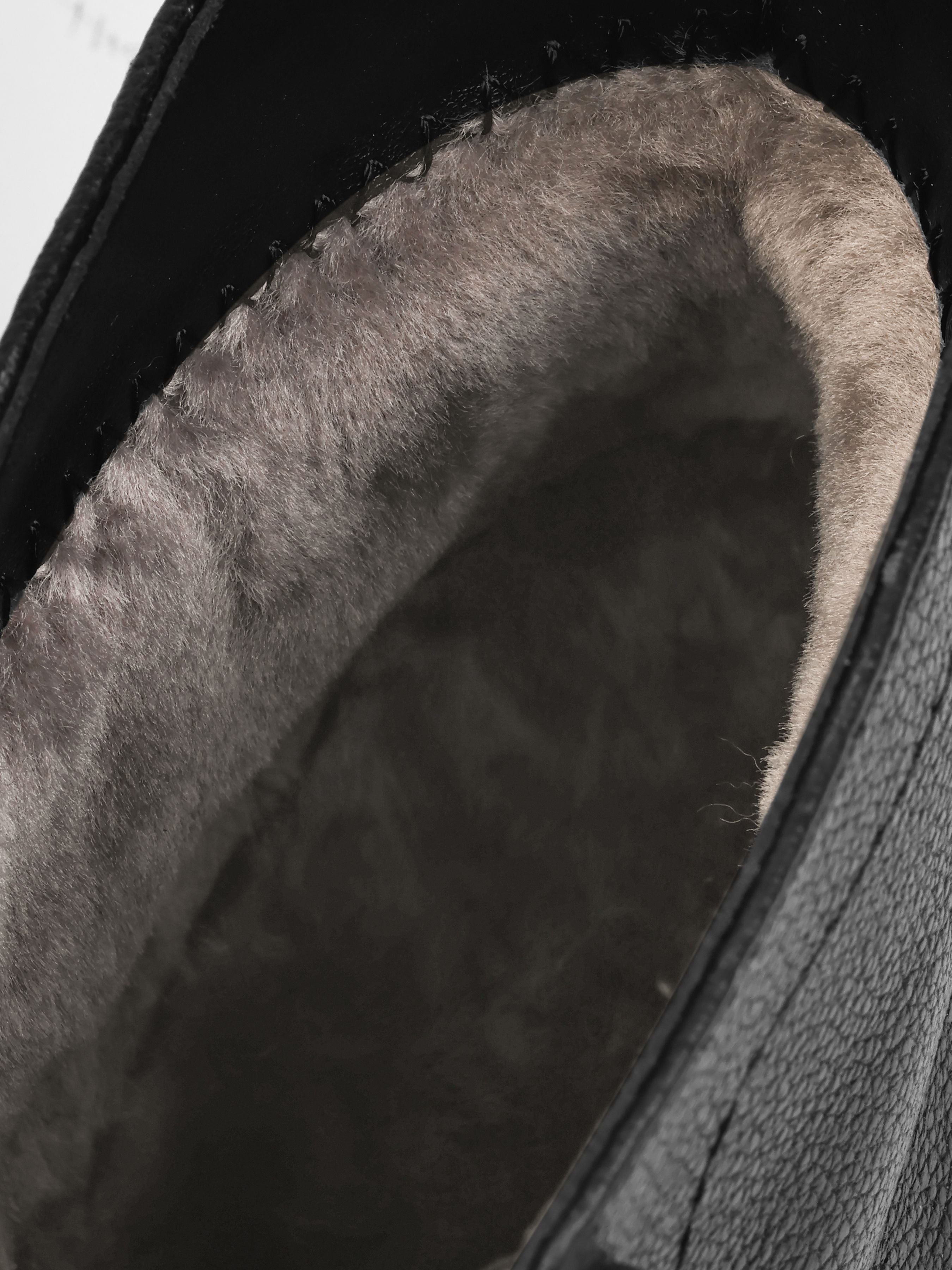 Boots, Modesto, Black, Men's shoes, natural leather upper and natural fur lining, substrate view