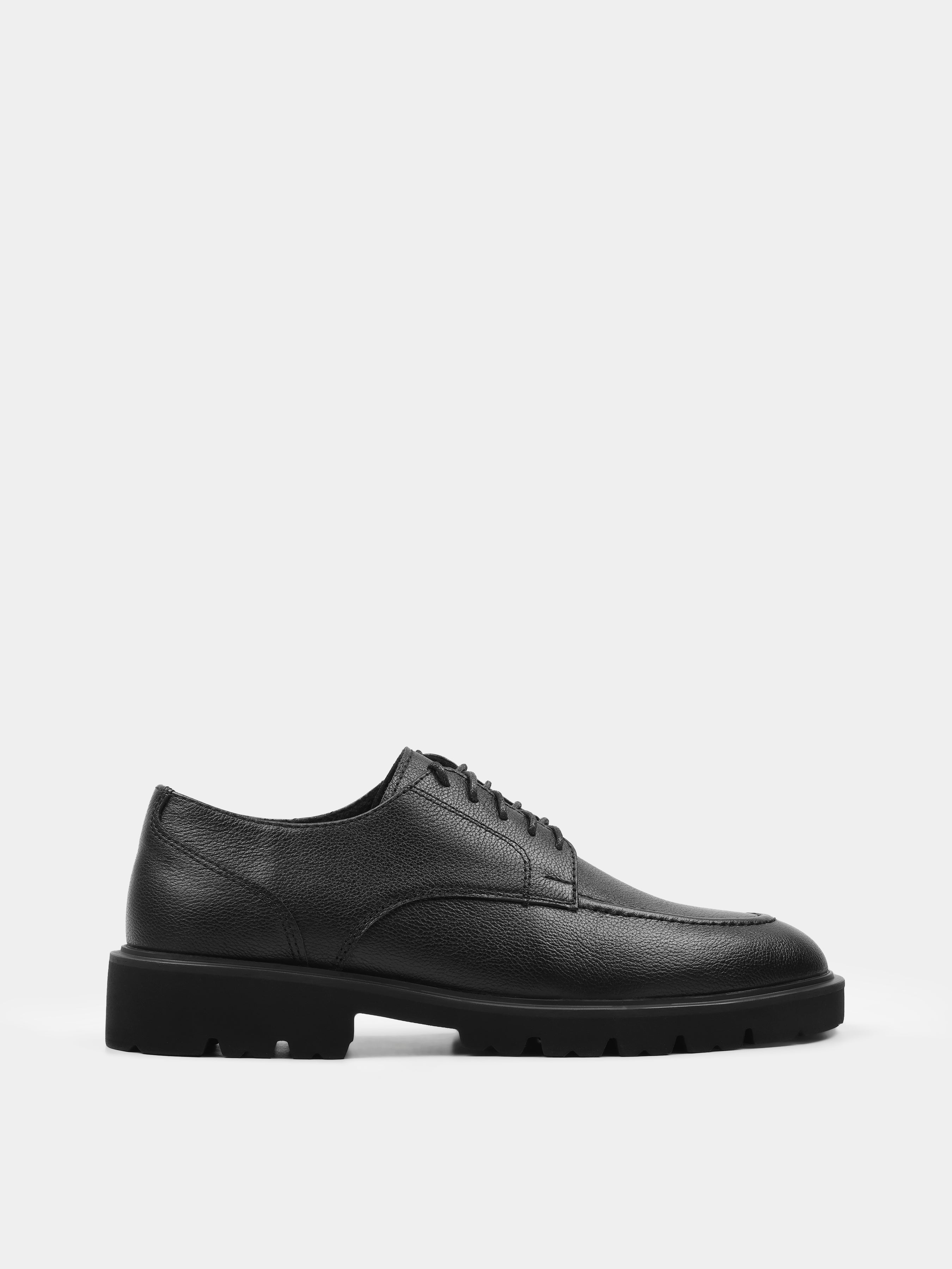 Derby, Algore, Total Black, Men's shoes, natural leather upper and fleece lining, right view