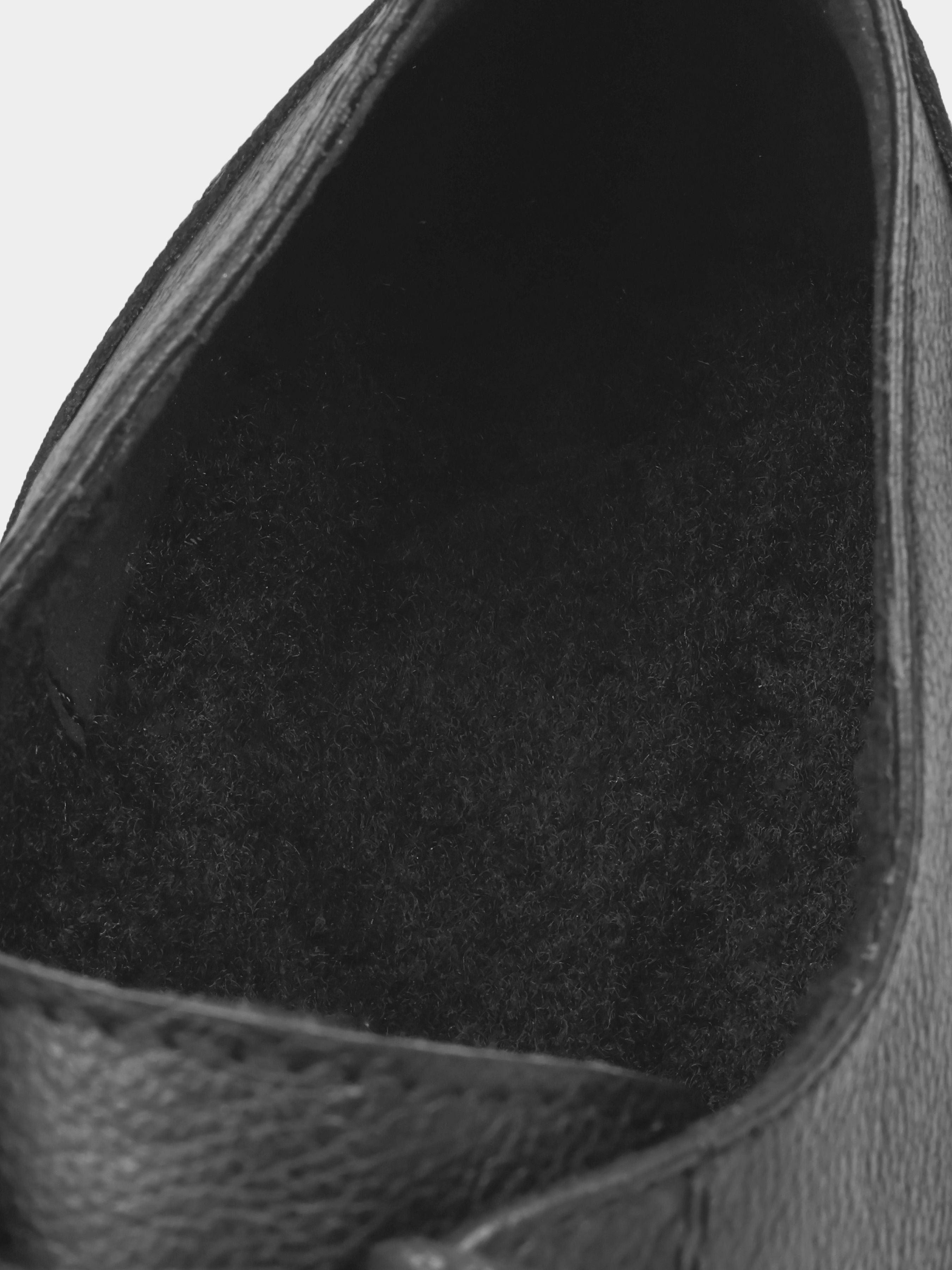 Derby, Algore, Total Black, Men's shoes, natural leather upper and fleece lining, insole view