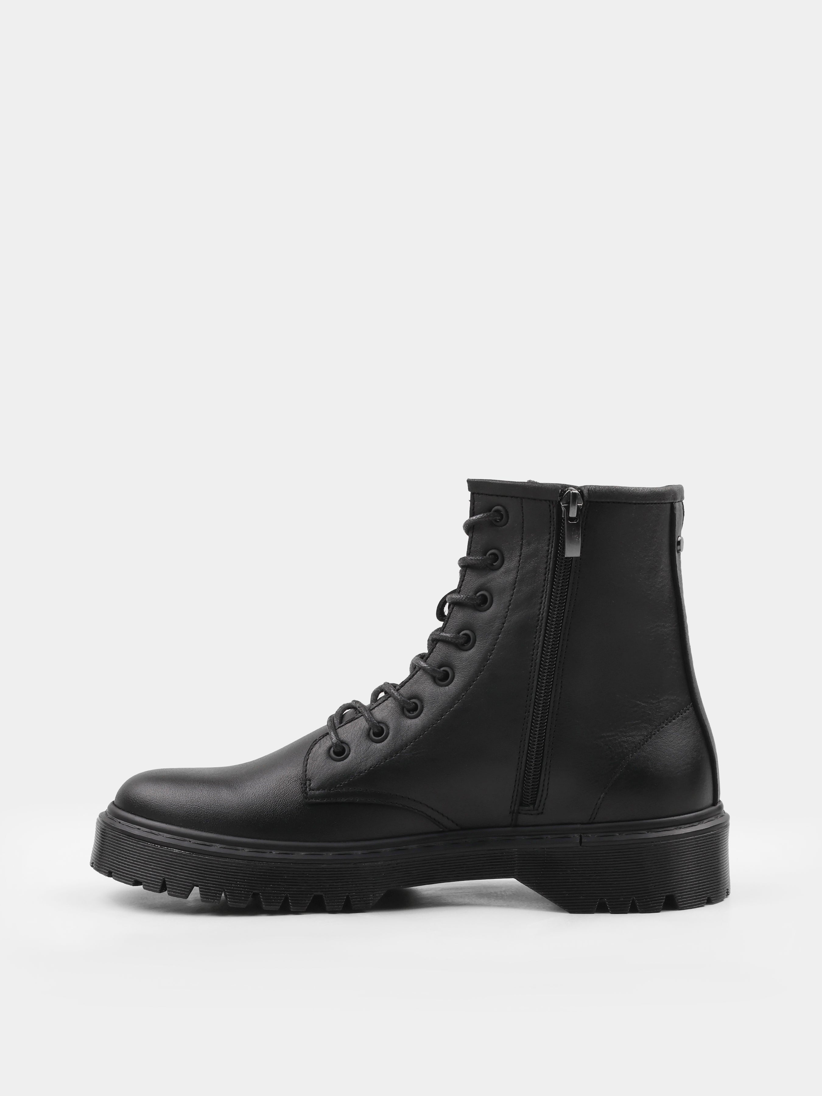 Boots, Bacio, Black, Men's shoes, natural leather upper and fleece lining, left view