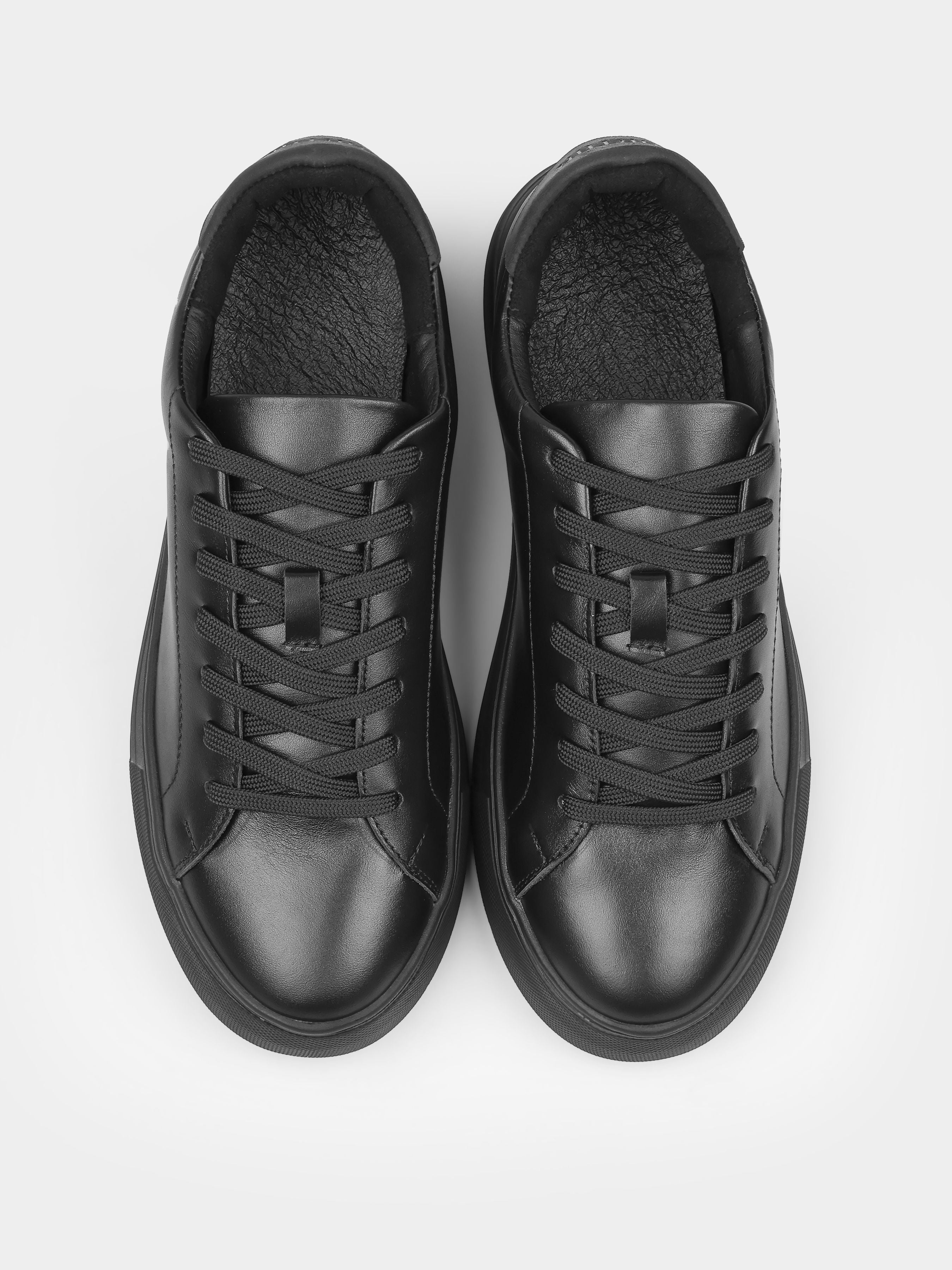 Sneakers, Cento, Black, Men's shoes, natural leather upper and lining, front view