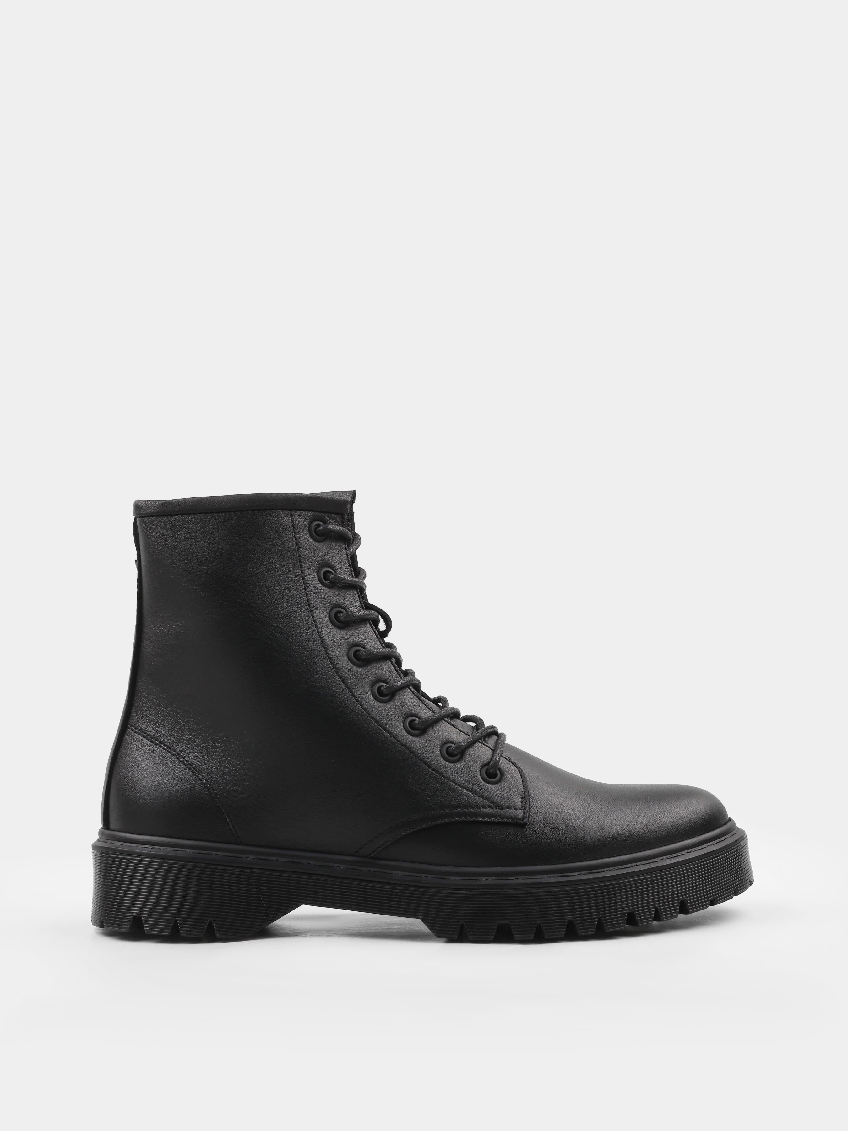 Boots, Winter Bacio, Black, Men's shoes, natural leather upper and fleece lining, right view