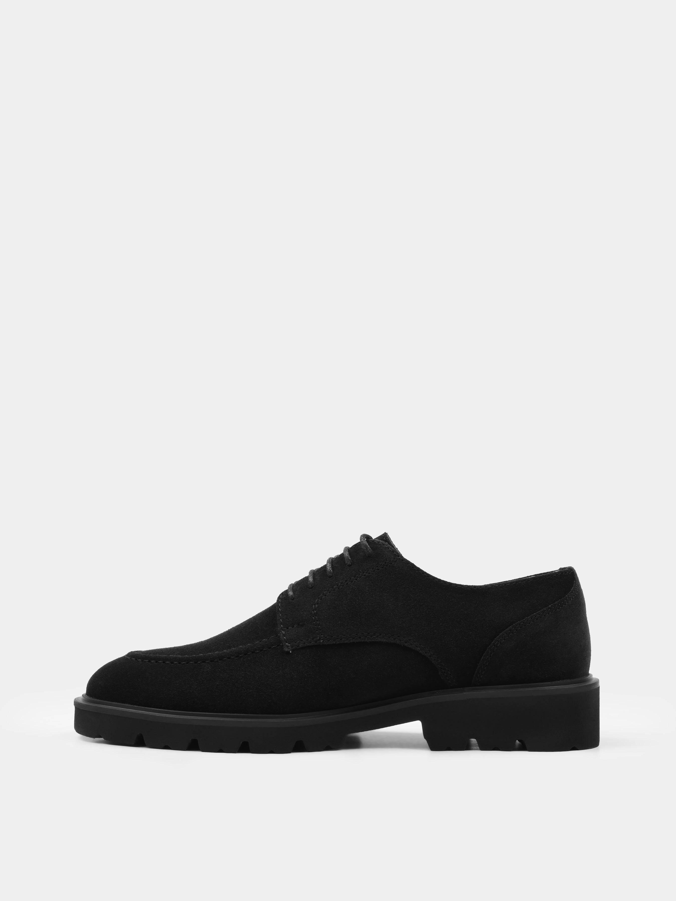 Derby, Algore, Black Suede, Men's shoes, natural leather lining and upper suede, left view