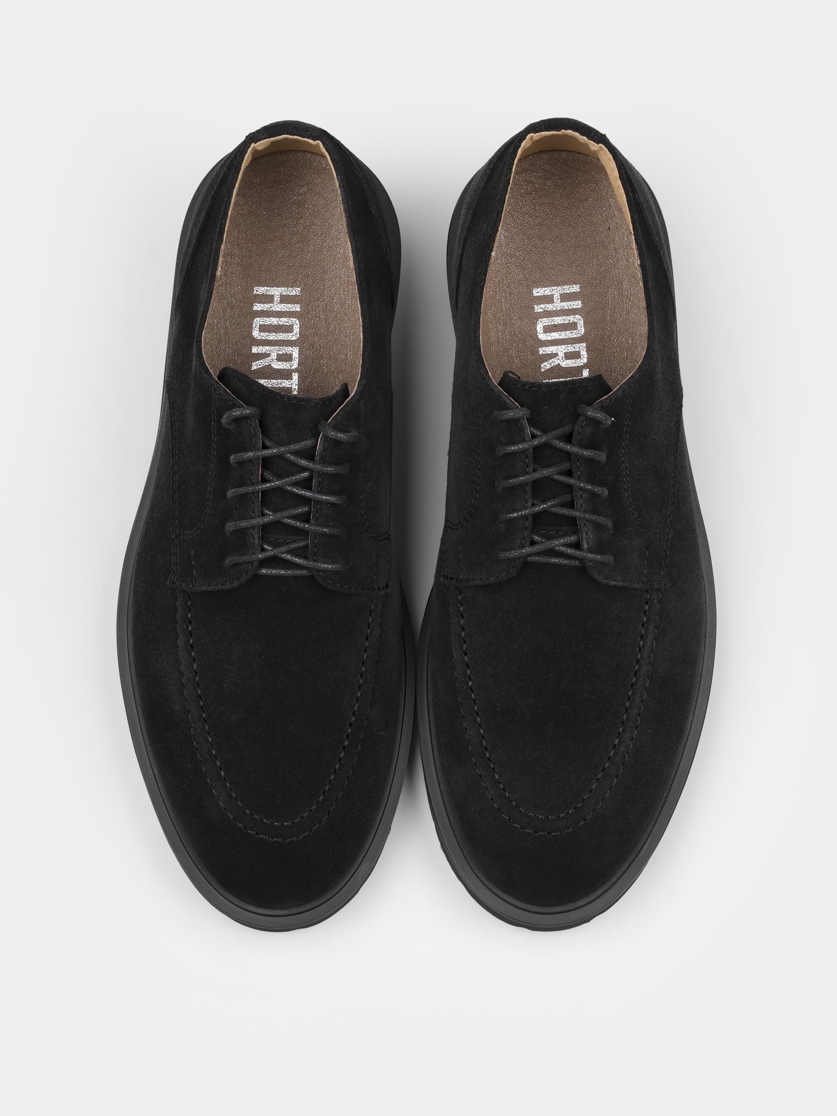 Derby, Algore,  Black Suede, Men's shoes, natural leather lining and  upper suede, front view