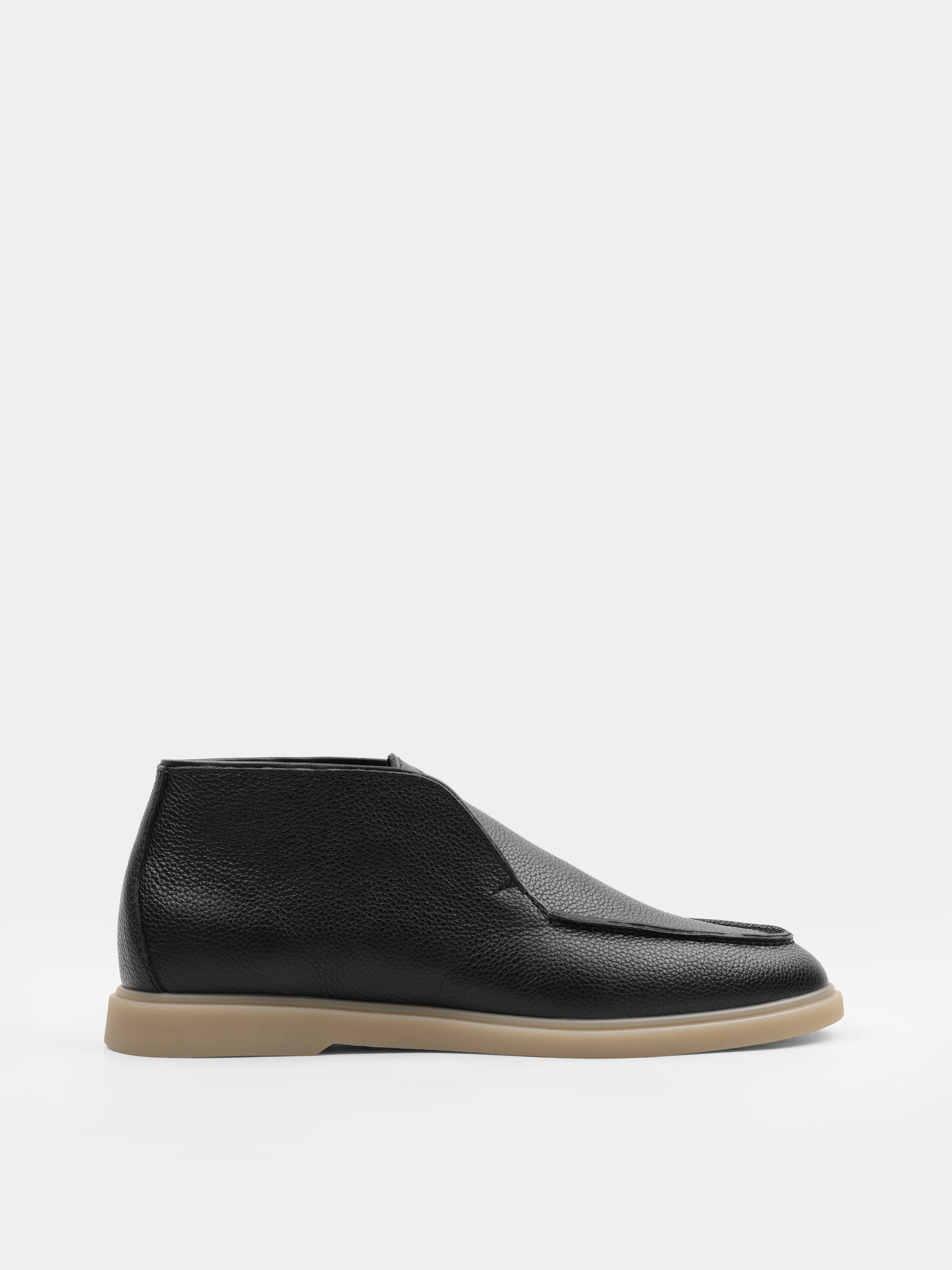 Boots, Ottaviano, Black Beige, Men's shoes, natural leather upper and lining, right view