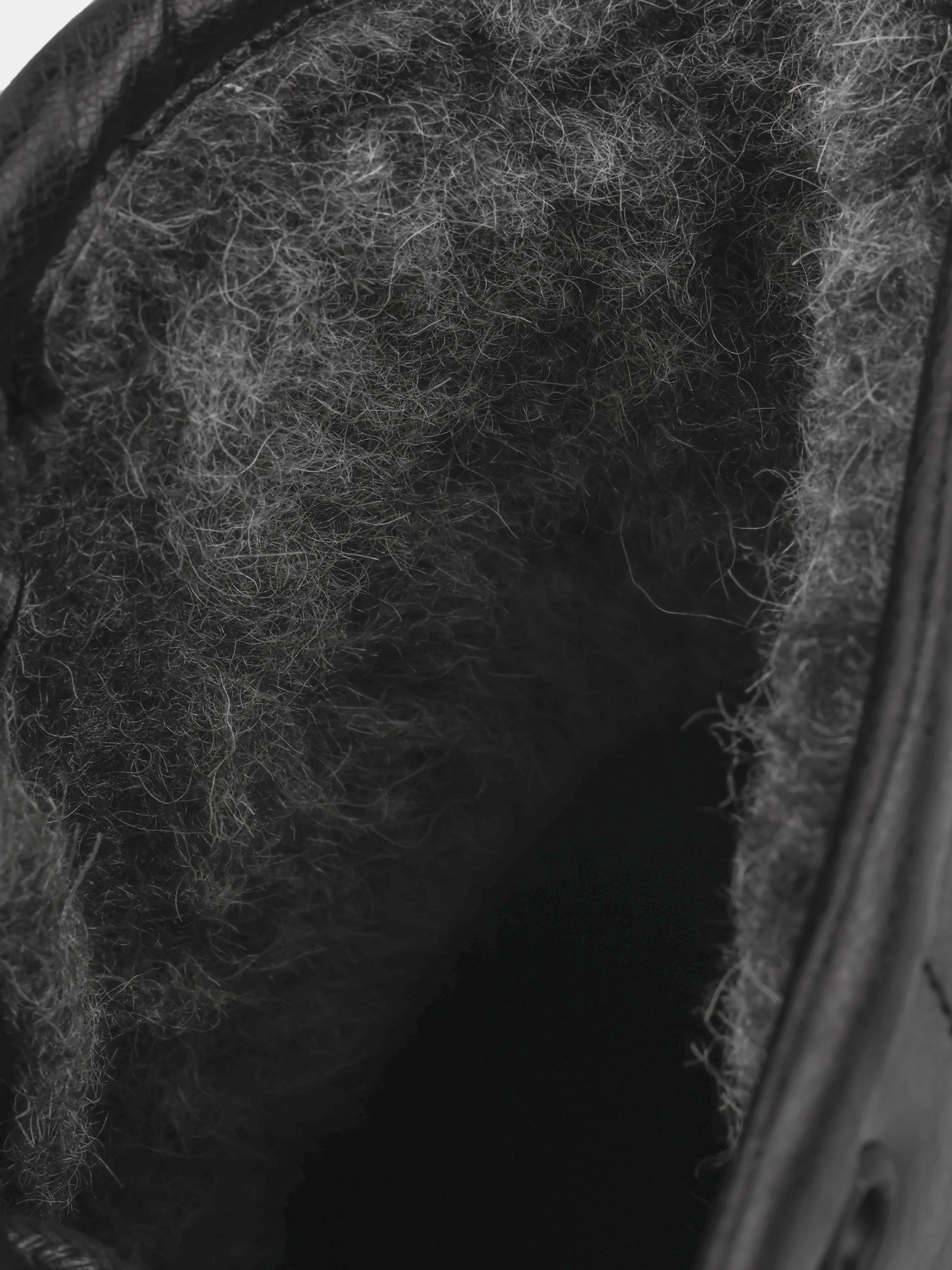 Boots, Winter Bacio, Black, Men's shoes, natural leather upper and fleece lining, substrate view