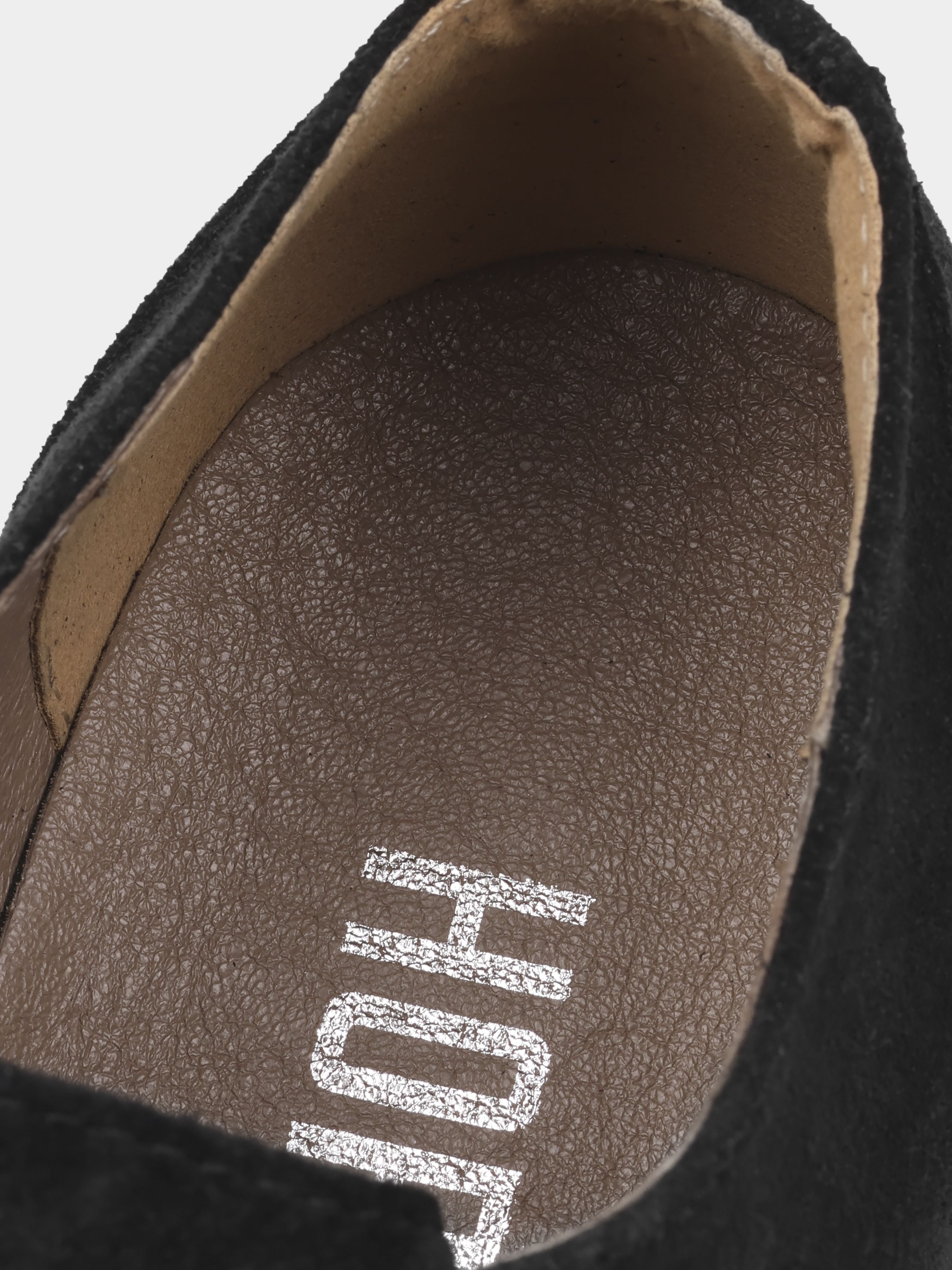 Derby, Algore, Black Suede, Men's shoes, natural leather lining and upper suede, insole view