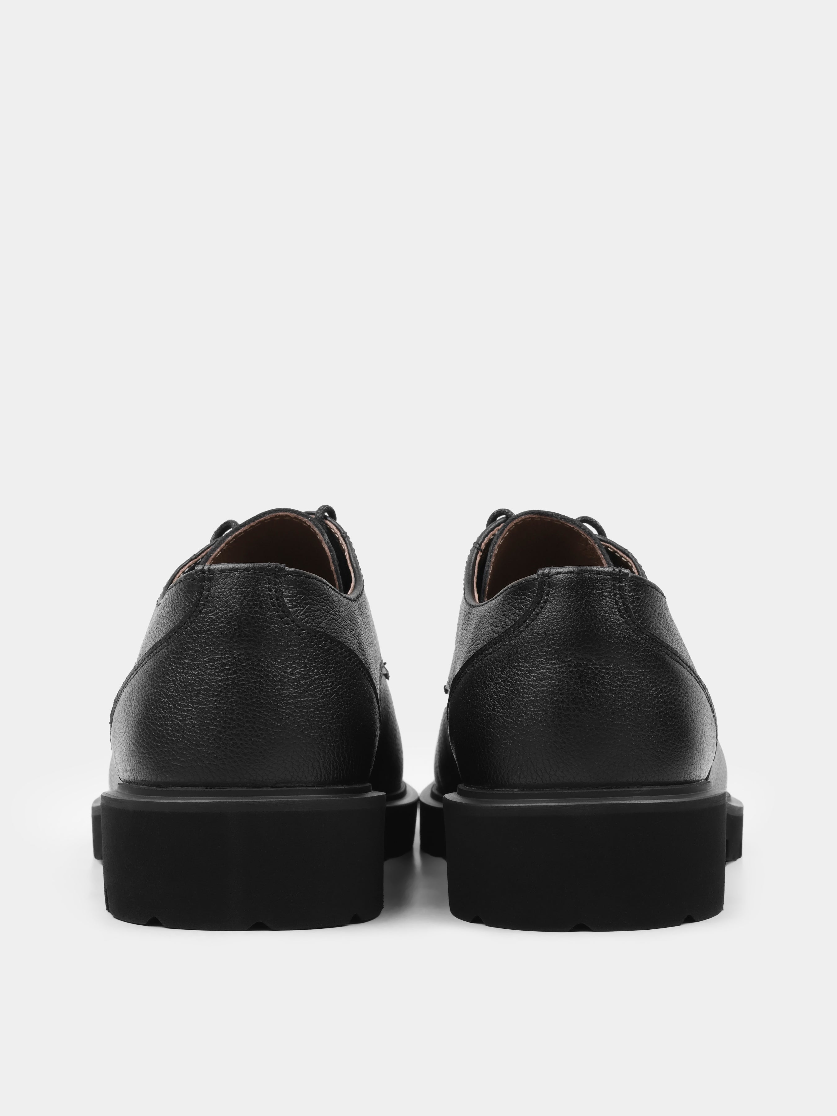 Derby, Algore, Black, Men's shoes, natural leather upper and lining, heel view