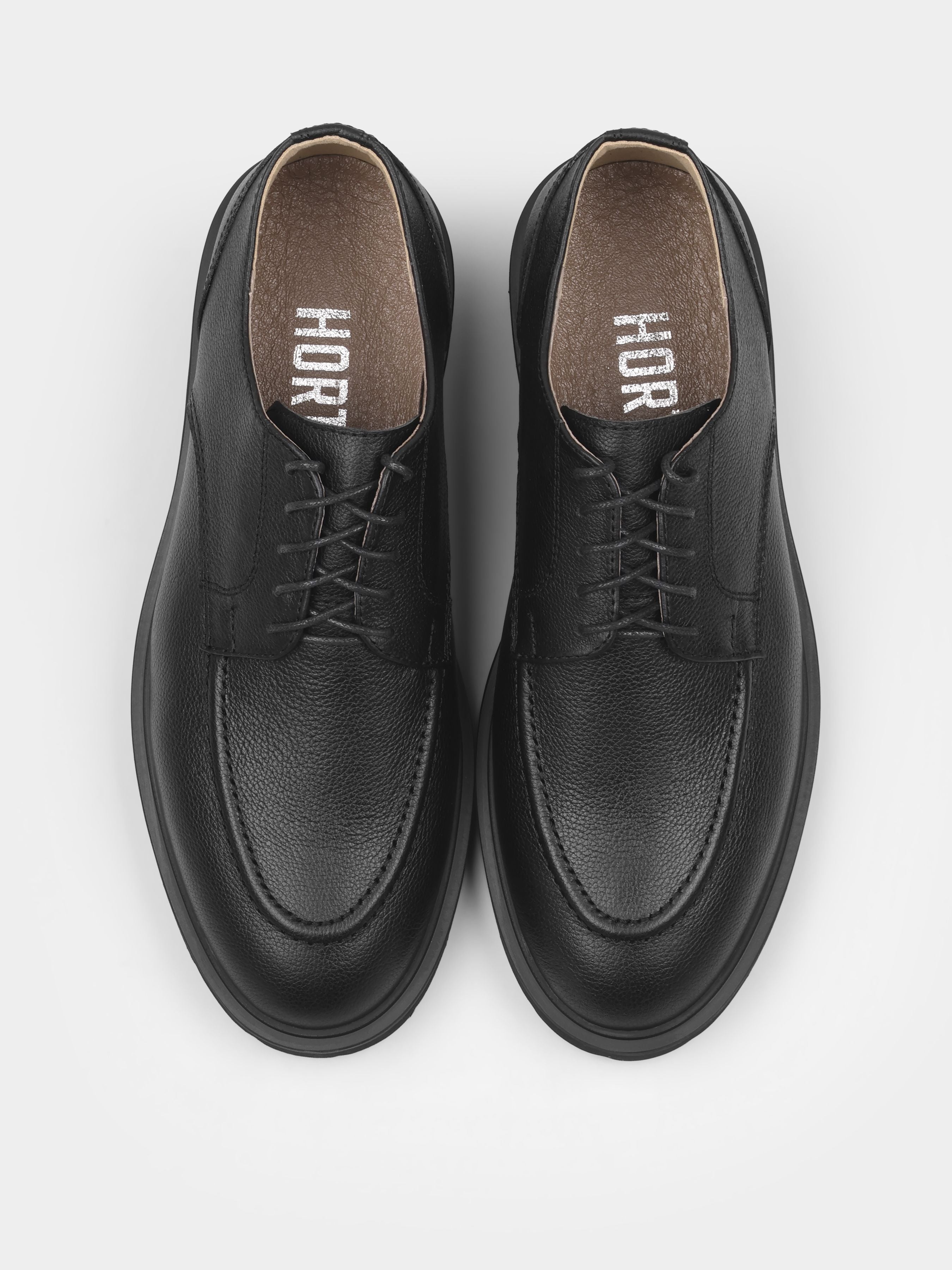 Derby, Algore,  Black, Men's shoes, natural leather upper and lining, front view