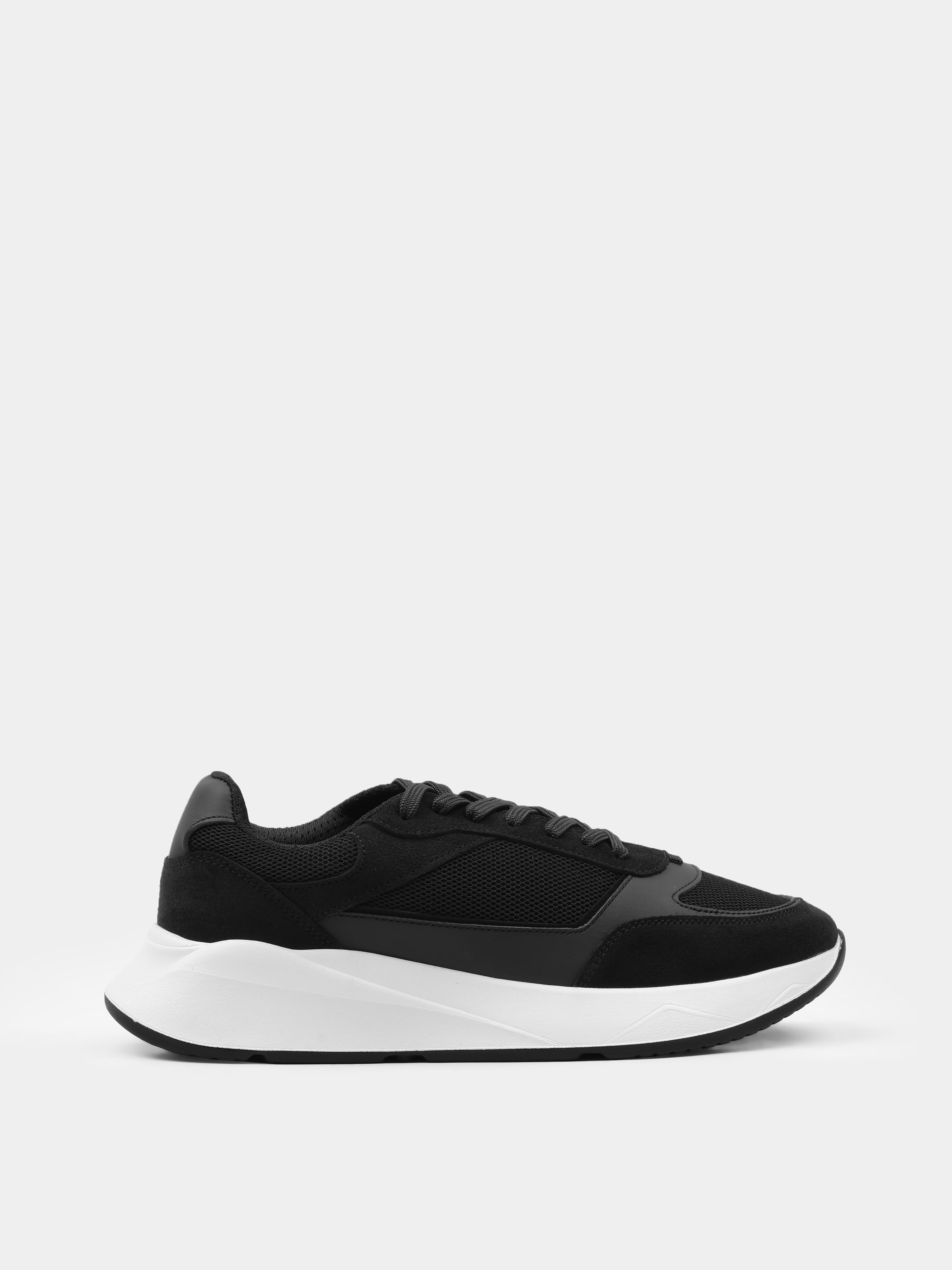 Sneakers, Respiro, Black White Suede, Men's shoes, natural suede/mesh upper and mesh lining, right view