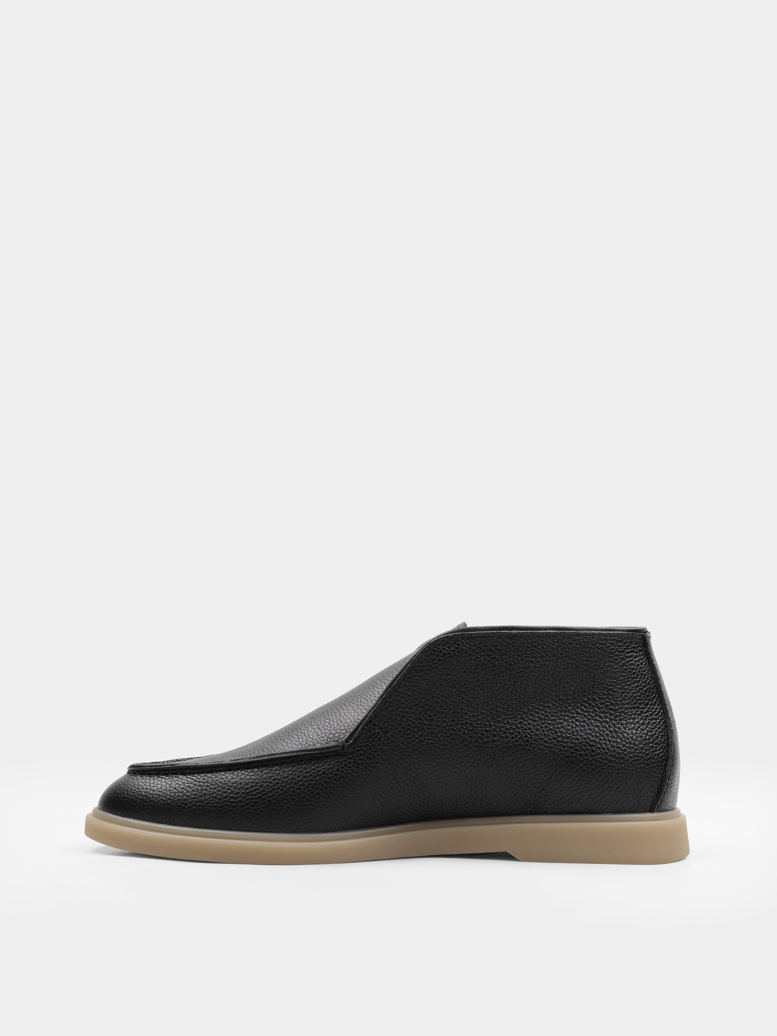 Boots, Ottaviano, Black Beige, Men's shoes, natural leather upper and lining, left view
