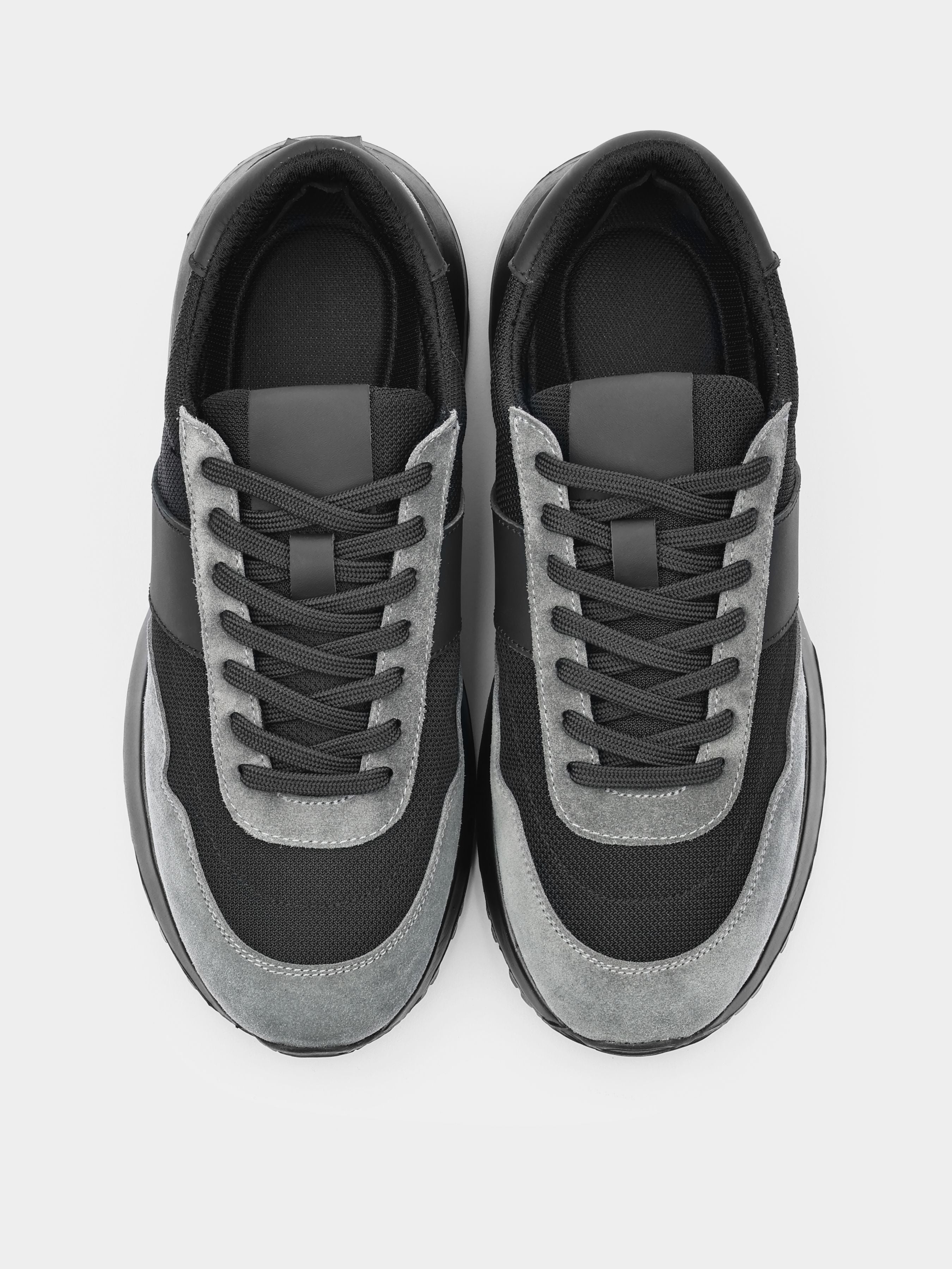 Sneakers, Lasciare, Grey, Men's shoes, natural suede upper and textile lining, front view