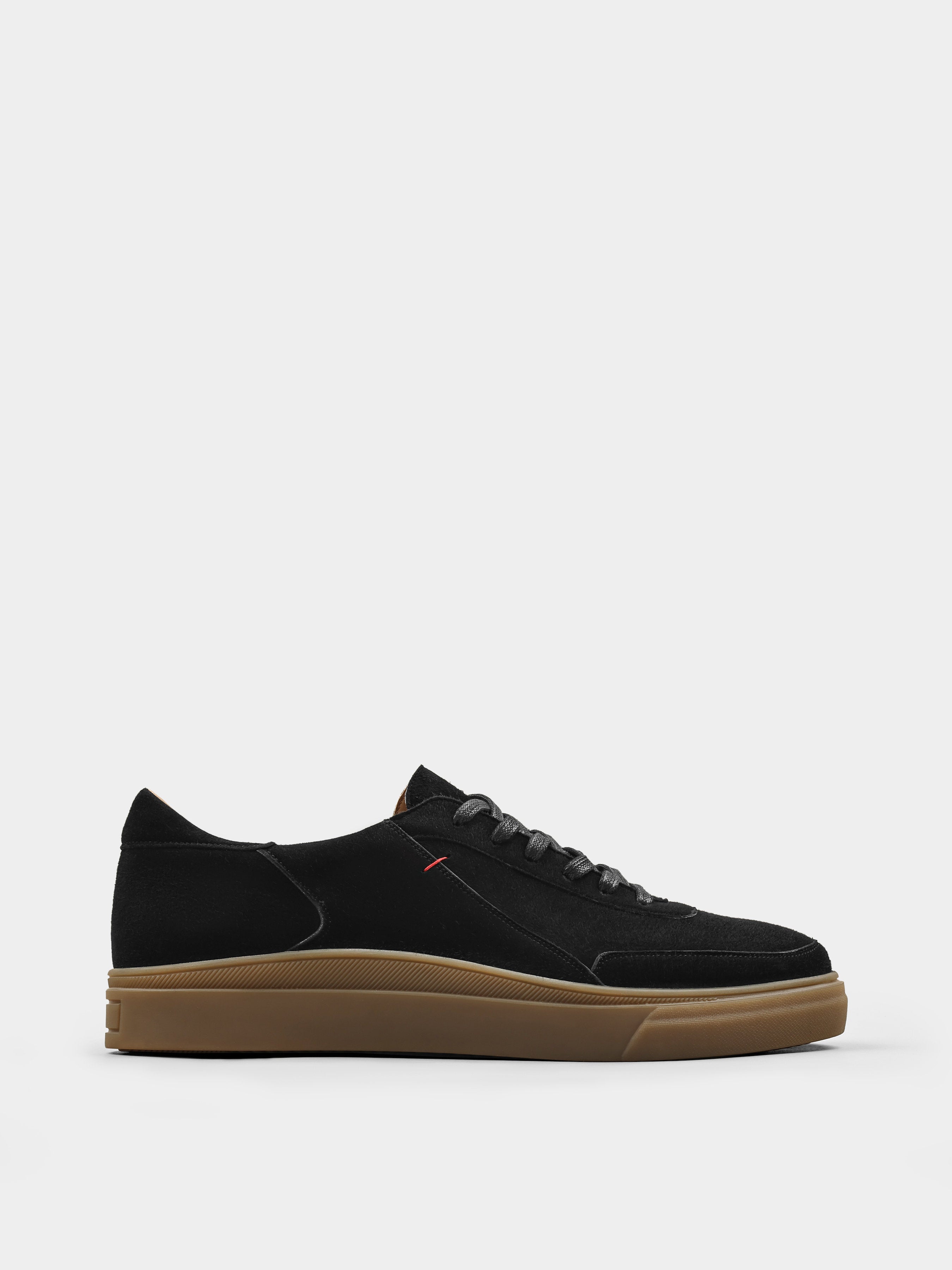 Sneakers, Apache, Black, Men's shoes, natural suede upper and leather lining, right view