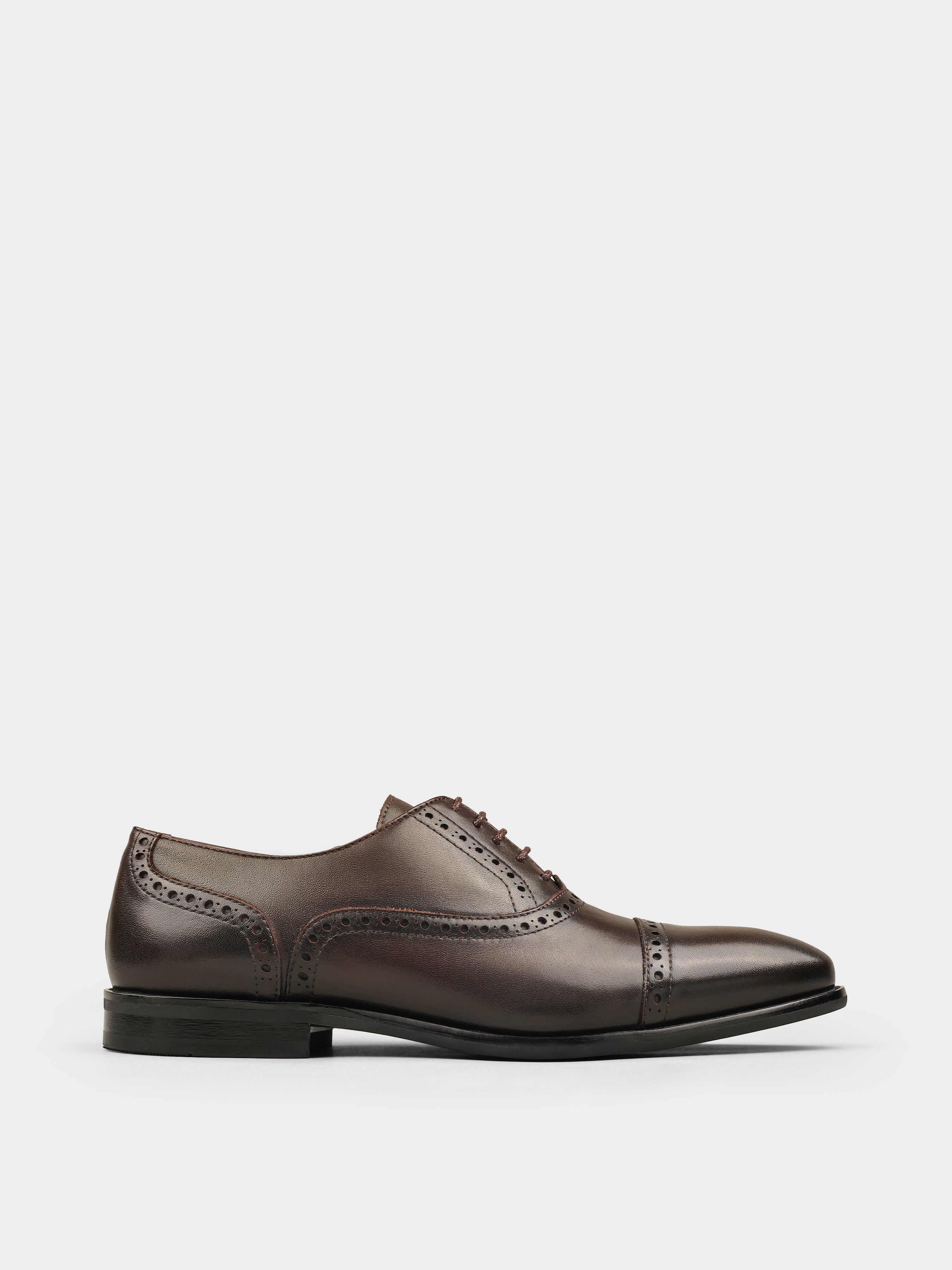 Oxfords, Fabela, Dark Brown, Men's shoes, natural leather upper and  lining, right view