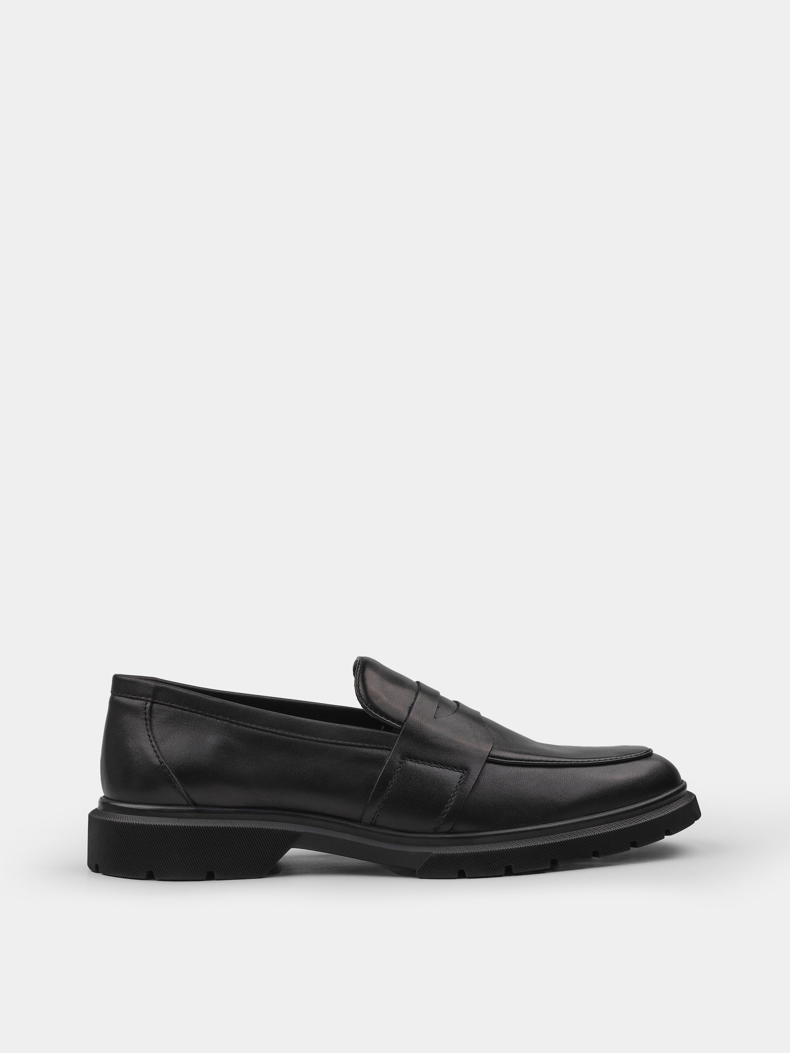 Loafers, Foret, Black, Men's shoes, natural leather upper and lining, right view