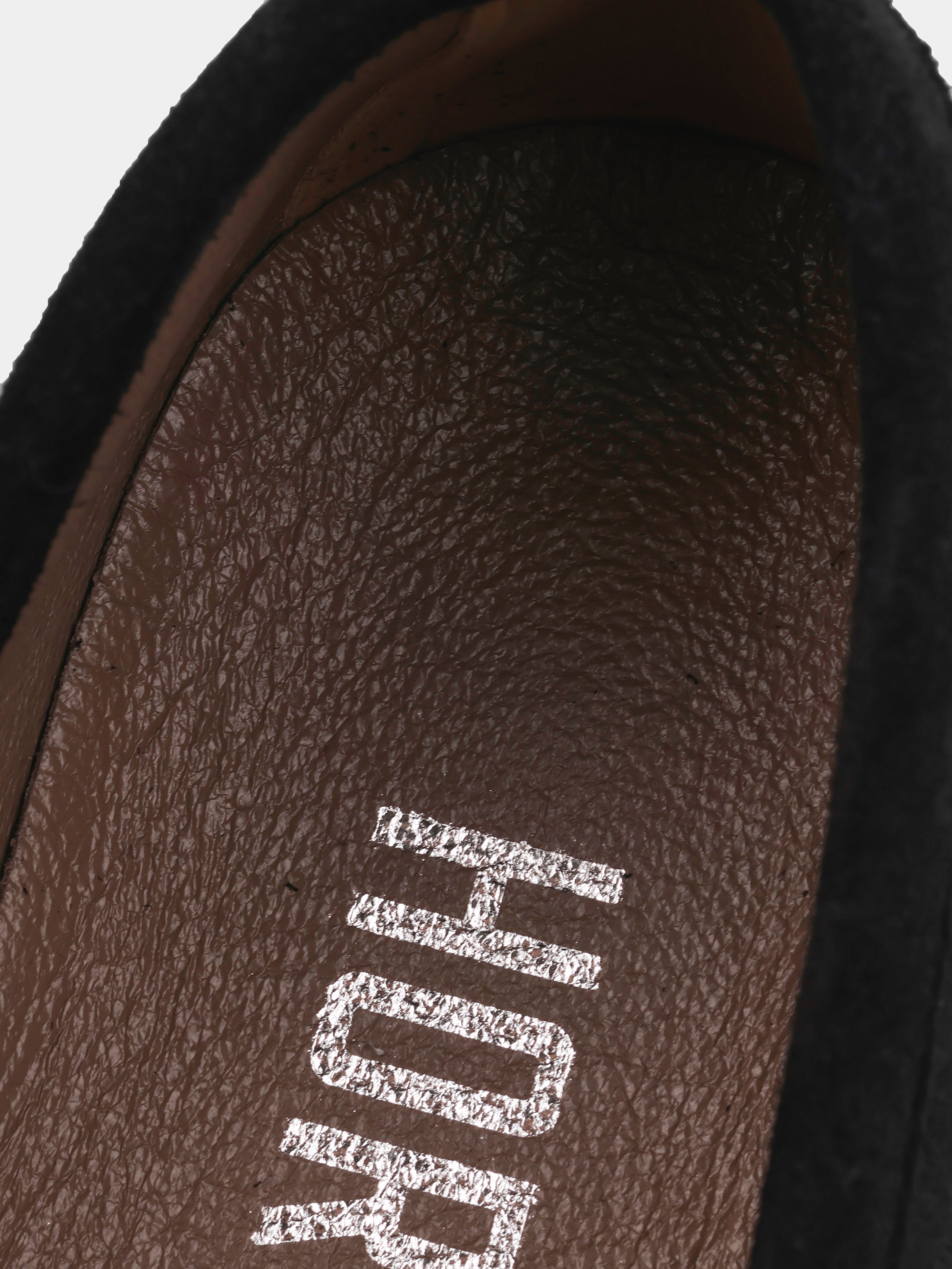 Loafers, Spectrum, Black Suede, Men's shoes, natural leather lining and upper suede, insole view