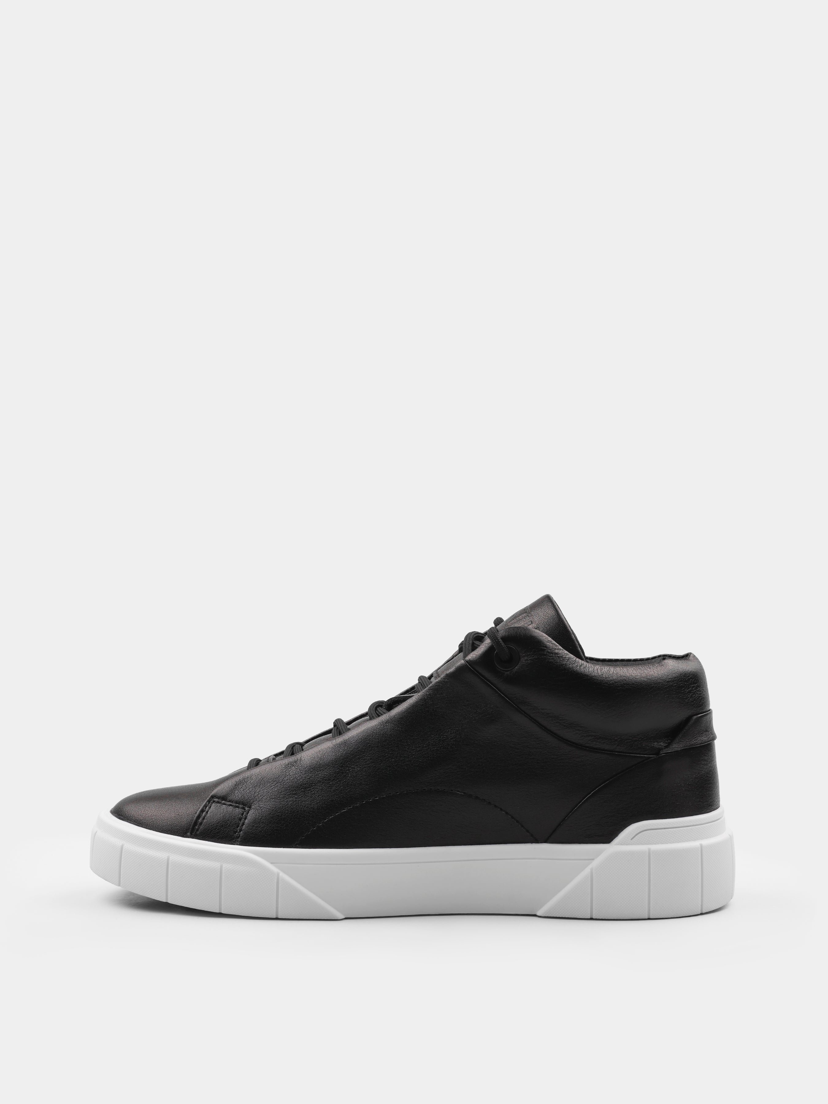 Sneakers, Roner, Black White, Men's shoes, natural leather upper and fleece lining, left view