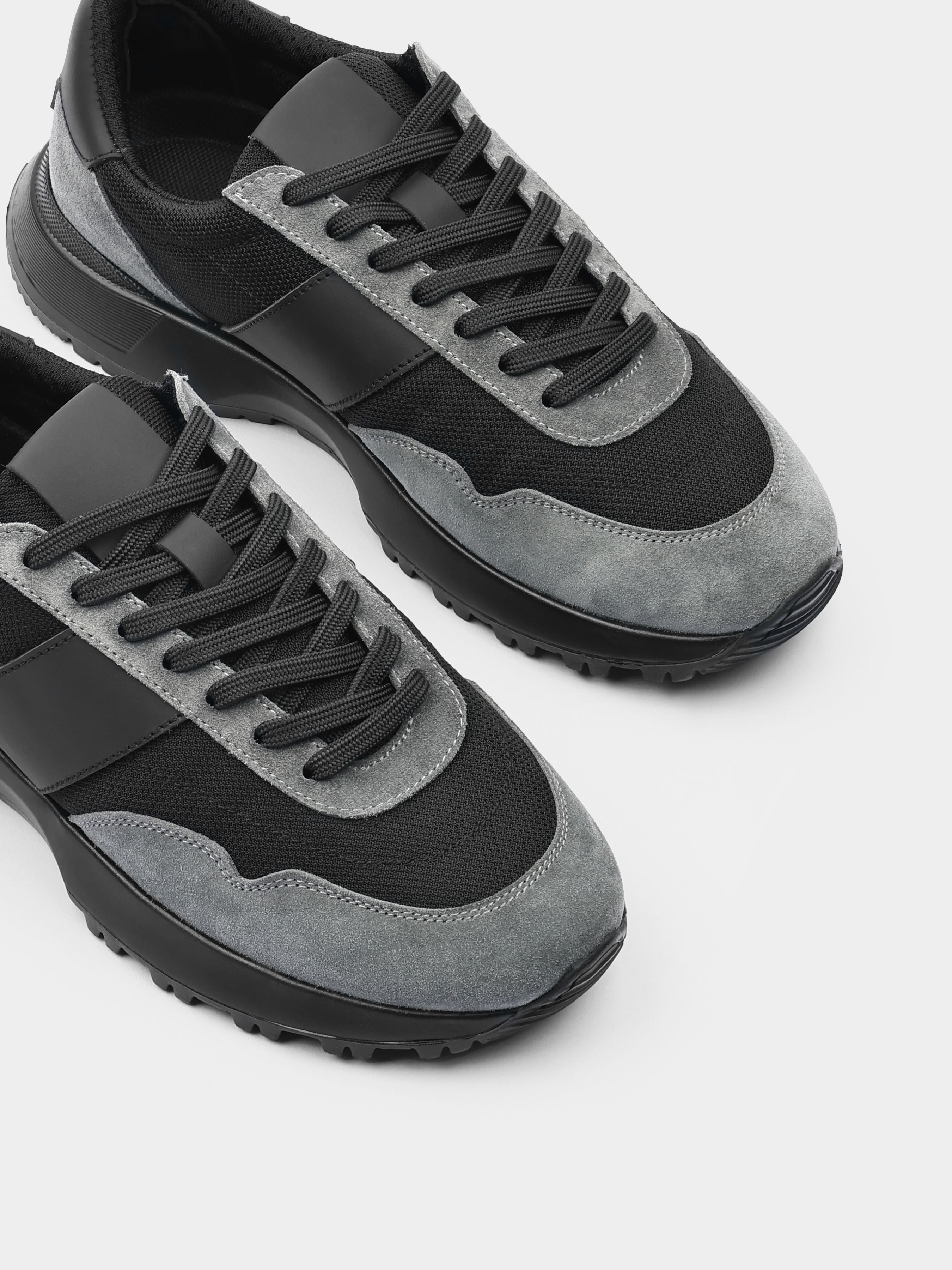 Sneakers, Lasciare, Grey, Men's shoes, natural suede upper and textile lining, detailed view