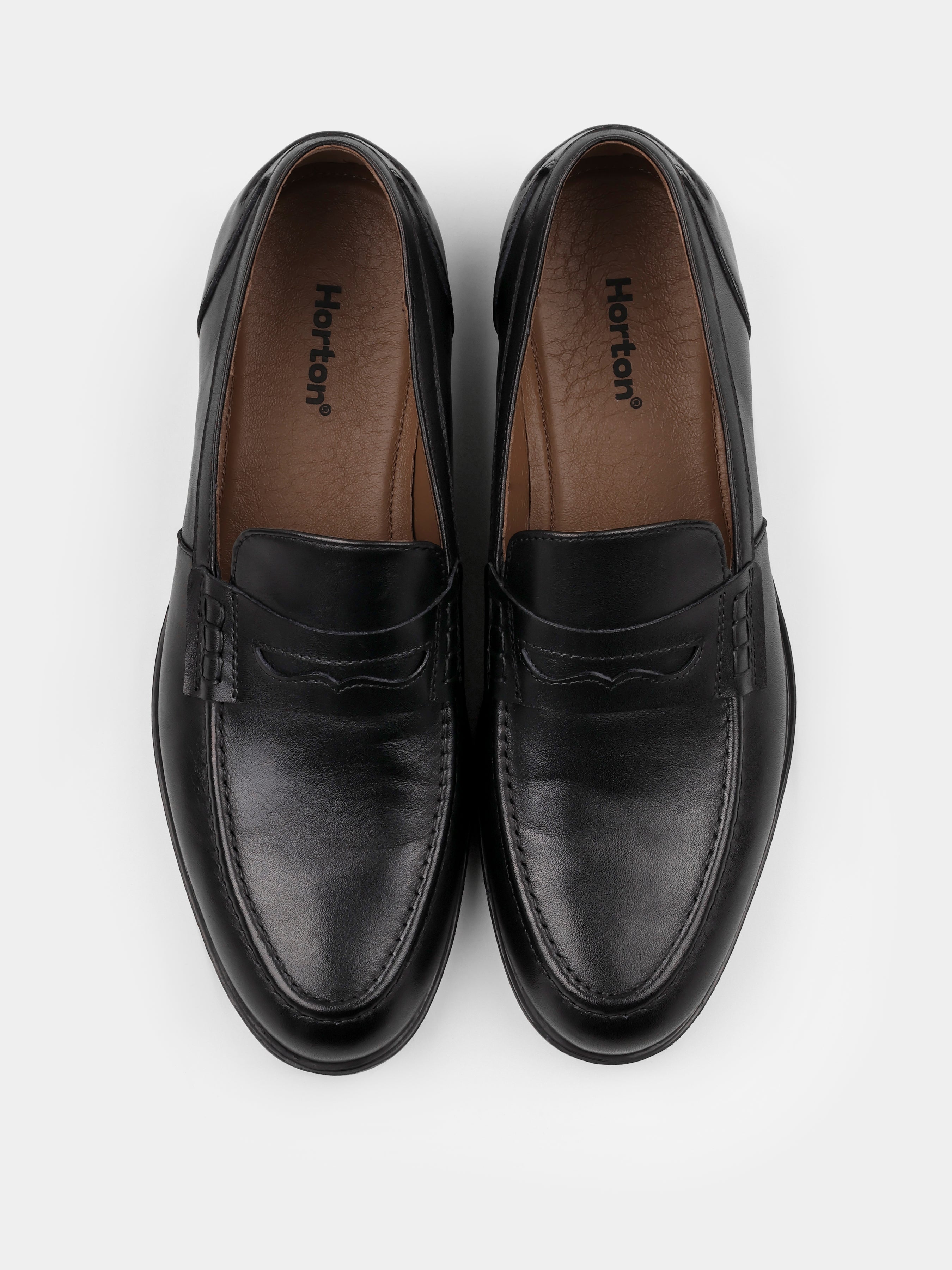 Loafers, Vivere, Black, Men's shoes, natural leather upper and lining, front view